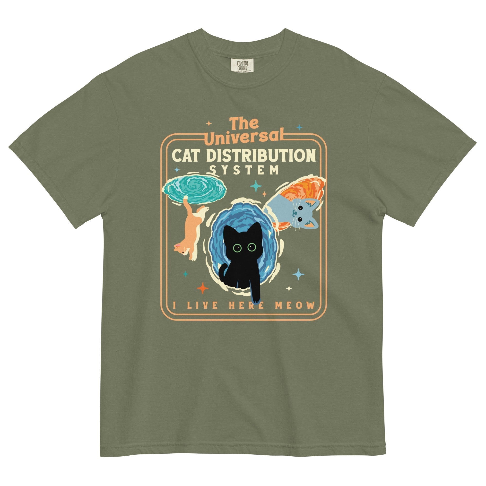The Universal Cat Distribution System Men's Relaxed Fit Tee Hoodie, Sweatshirt | CoreVibeTees.com (Image 4)