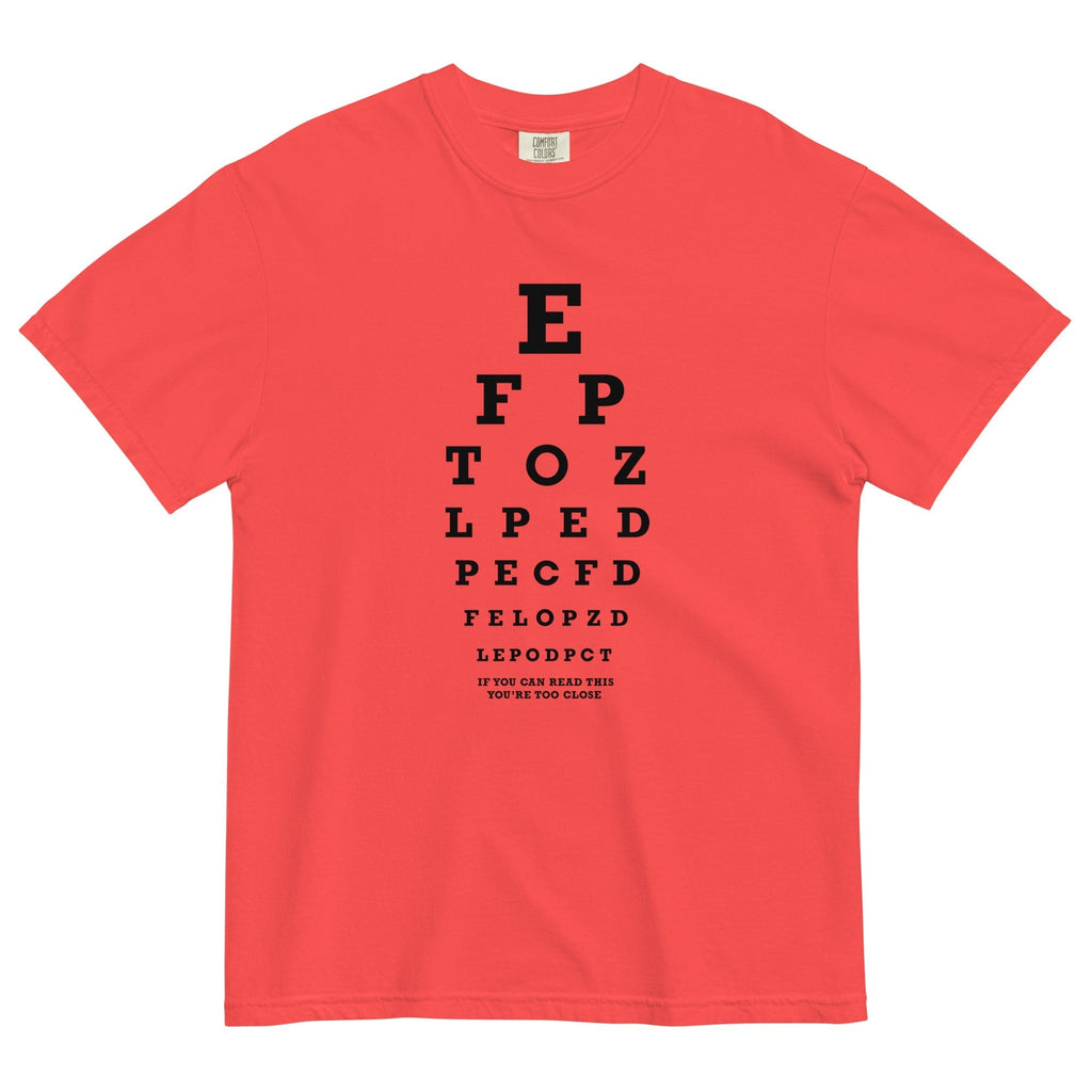 Too Close Eye Chart Men's Relaxed Fit Tee Hoodie, Sweatshirt | CoreVibeTees.com (Image 3)