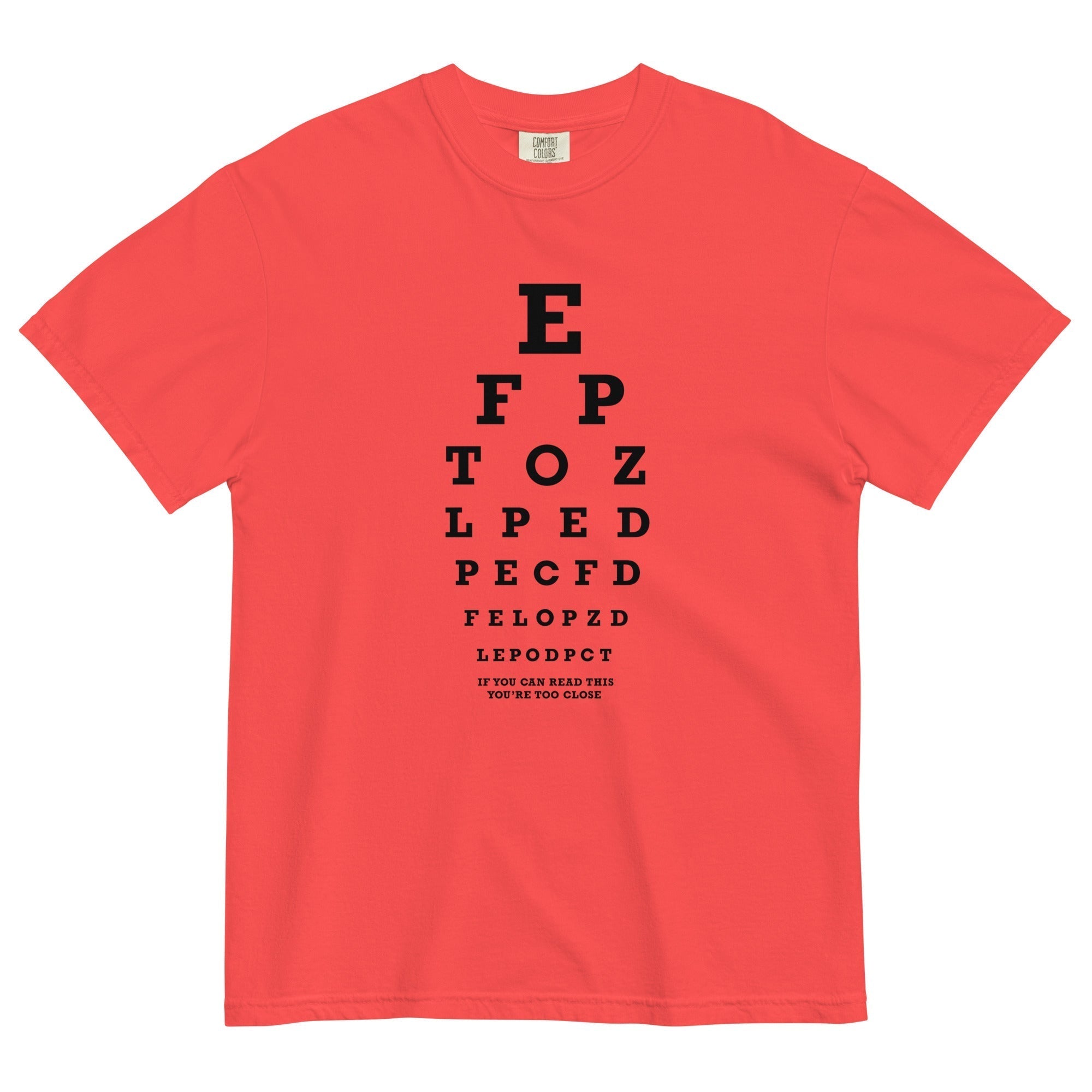 Too Close Eye Chart Men's Relaxed Fit Tee Hoodie, Sweatshirt | CoreVibeTees.com (Image 3)