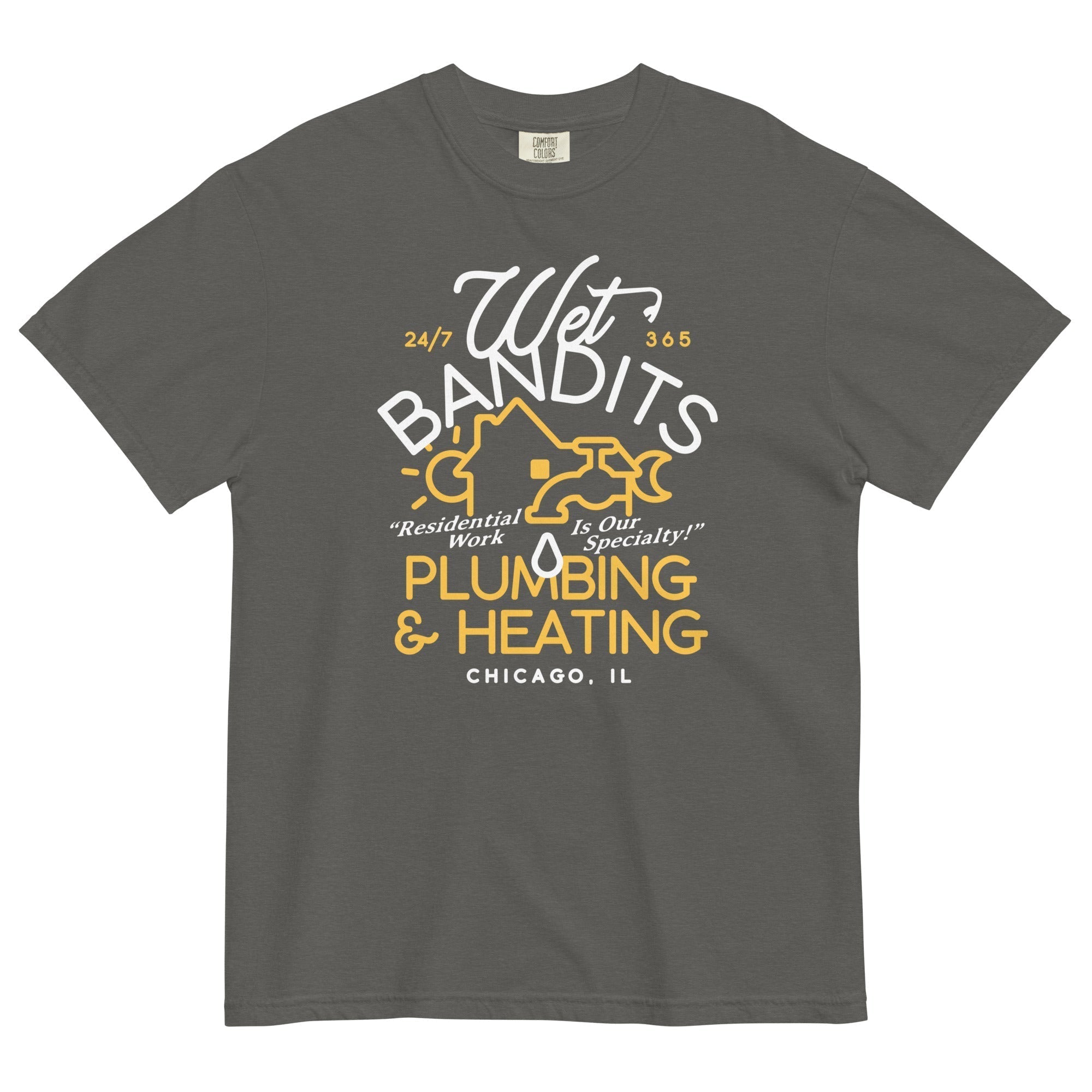 Wet Bandits Plumbing & Heating Men's Relaxed Fit Tee Hoodie, Sweatshirt | CoreVibeTees.com (Image 5)