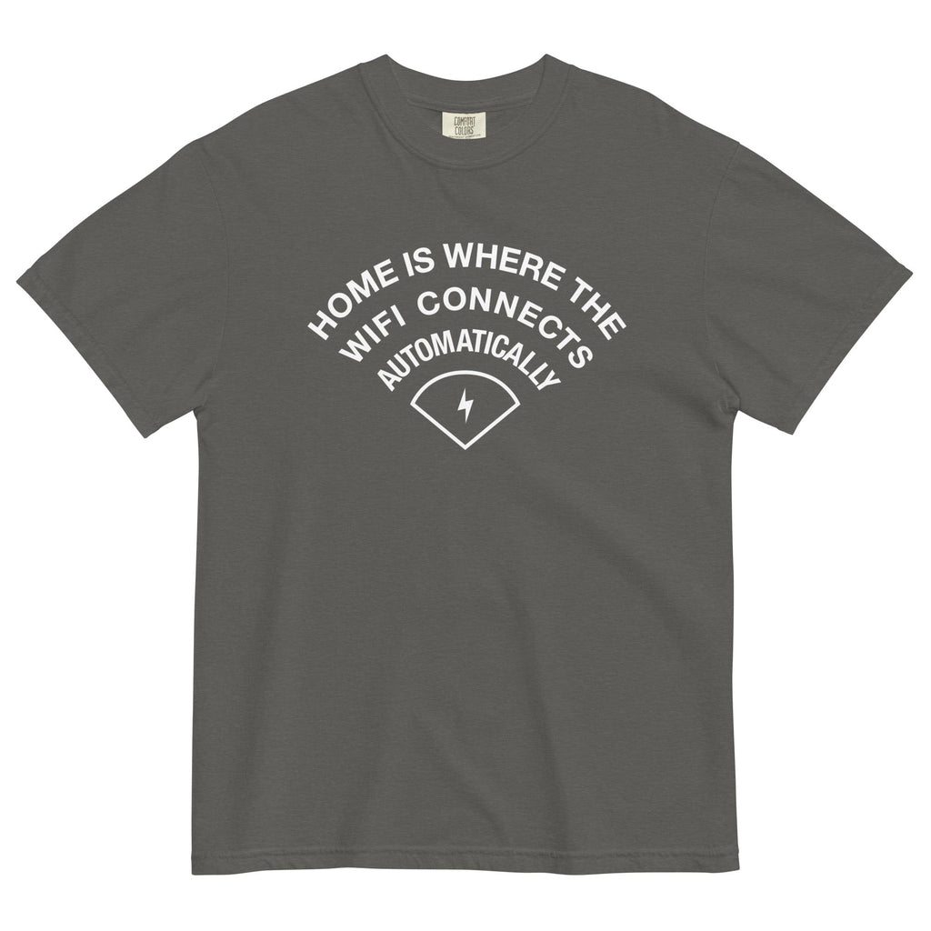Home Is Where The WiFI Connects Automatically Men's Relaxed Fit Tee Hoodie, Sweatshirt | CoreVibeTees.com (Image 4)