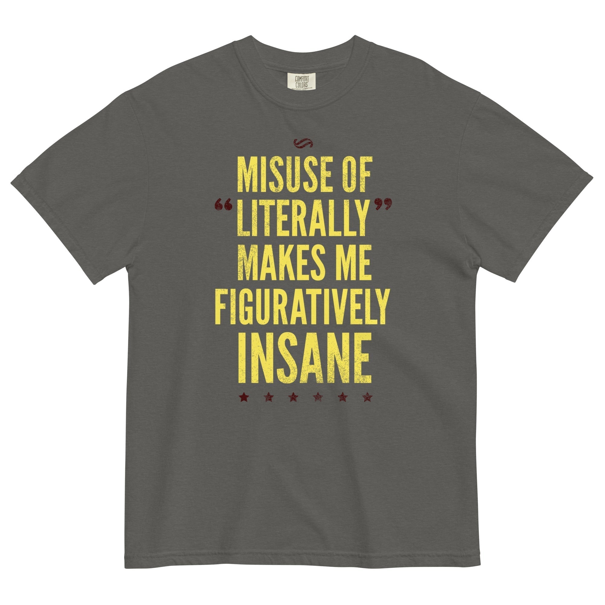 Misuse of Literally Makes Me Figuratively Insane Men's Relaxed Fit Tee Hoodie, Sweatshirt | CoreVibeTees.com (Image 2)