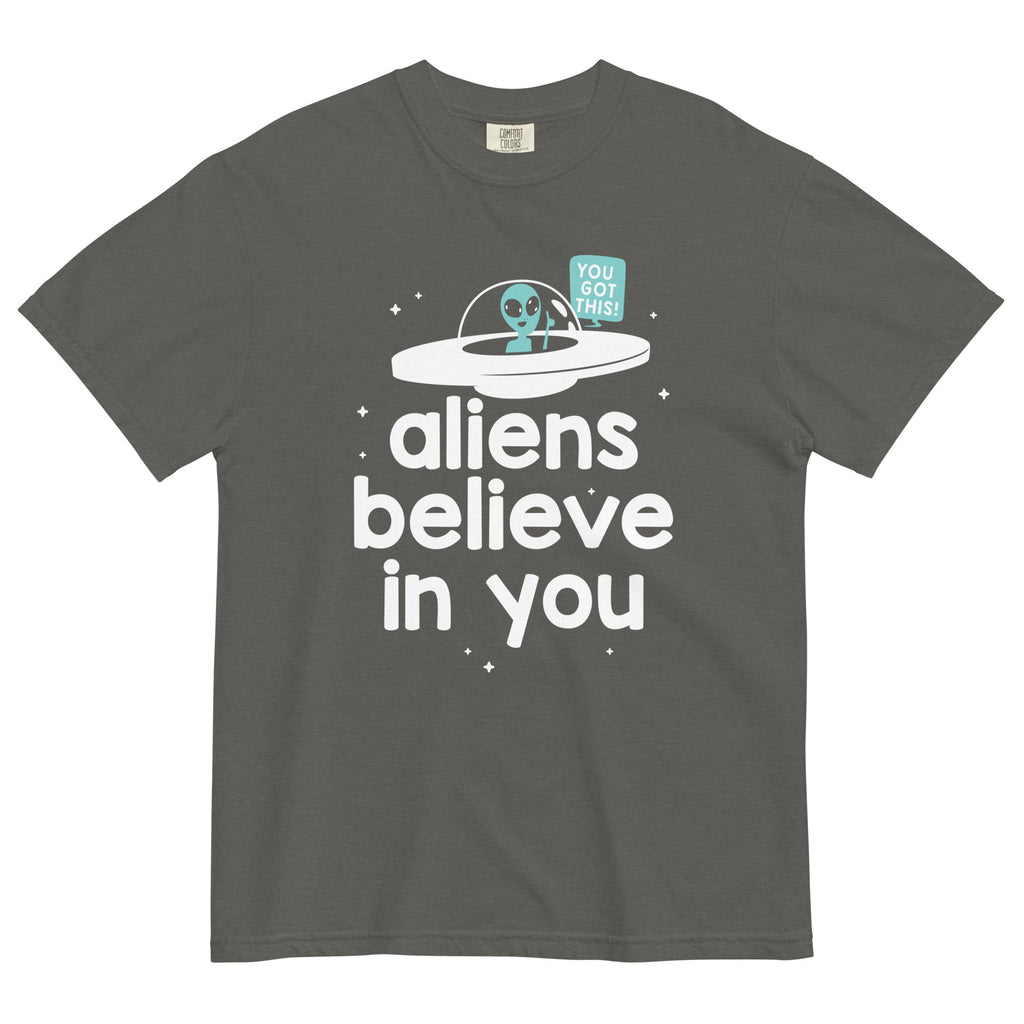 Aliens Believe In You Men's Relaxed Fit Tee Hoodie, Sweatshirt | CoreVibeTees.com (Image 4)