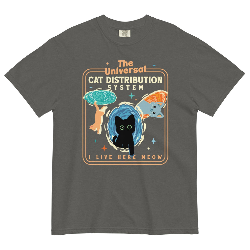 The Universal Cat Distribution System Men's Relaxed Fit Tee Hoodie, Sweatshirt | CoreVibeTees.com (Image 5)