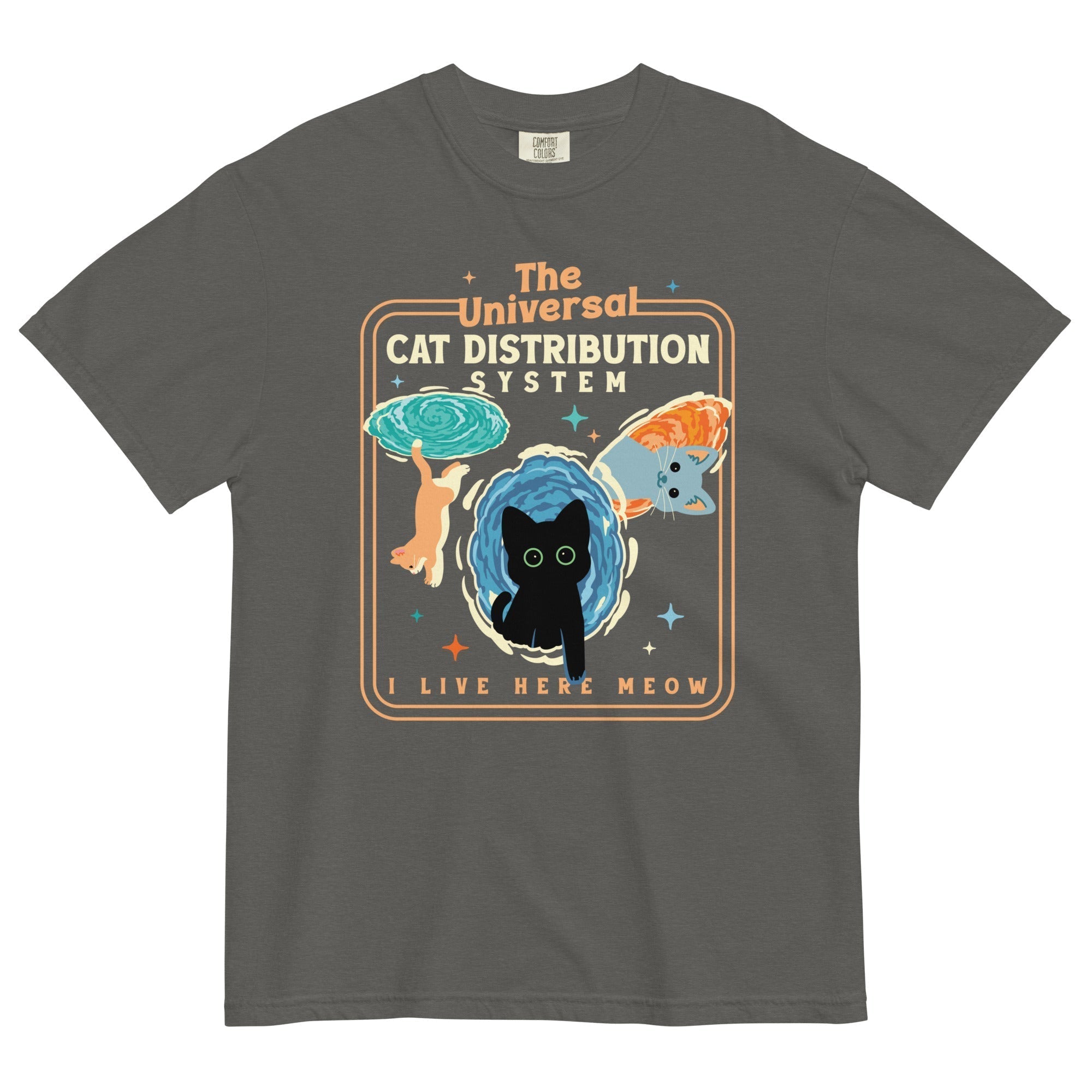 The Universal Cat Distribution System Men's Relaxed Fit Tee Hoodie, Sweatshirt | CoreVibeTees.com (Image 5)