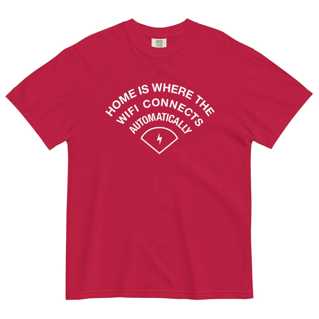 Home Is Where The WiFI Connects Automatically Men's Relaxed Fit Tee Hoodie, Sweatshirt | CoreVibeTees.com (Image 3)