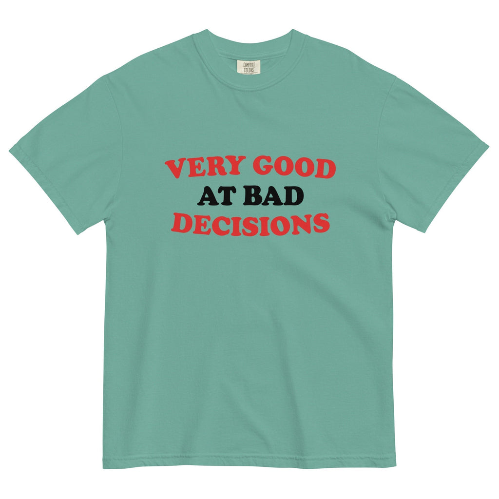 Very Good At Bad Decisions Men's Relaxed Fit Tee Hoodie, Sweatshirt | CoreVibeTees.com (Image 4)