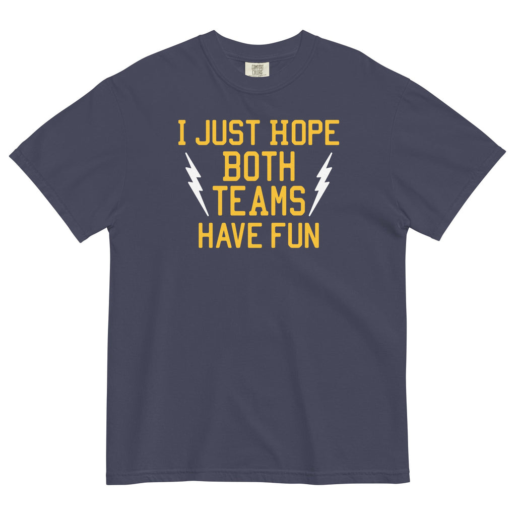 I Just Hope Both Teams Have Fun Men's Relaxed Fit Tee Hoodie, Sweatshirt | CoreVibeTees.com (Image 1)
