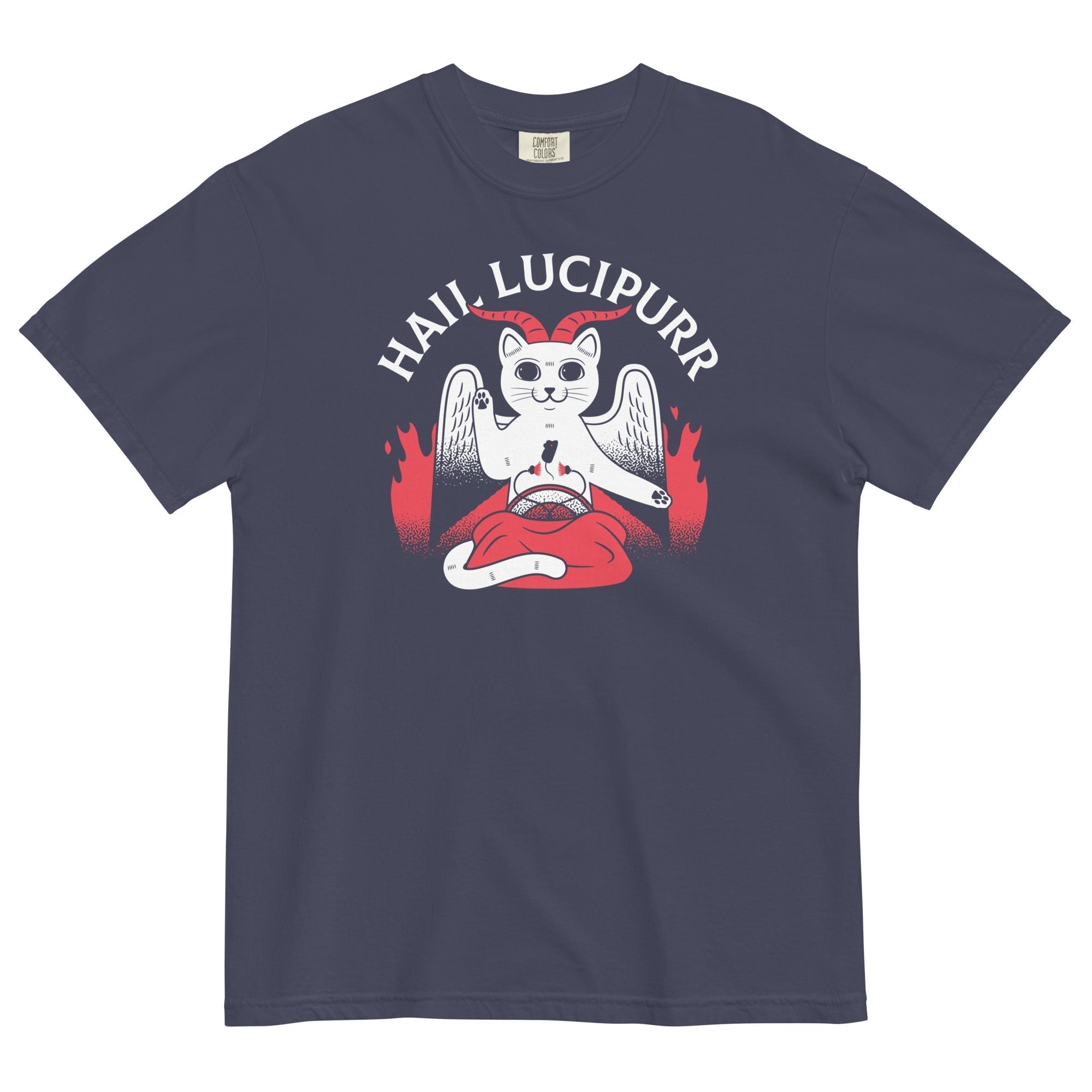 Hail Lucipurr Men's Relaxed Fit Tee Hoodie, Sweatshirt | CoreVibeTees.com (Image 2)