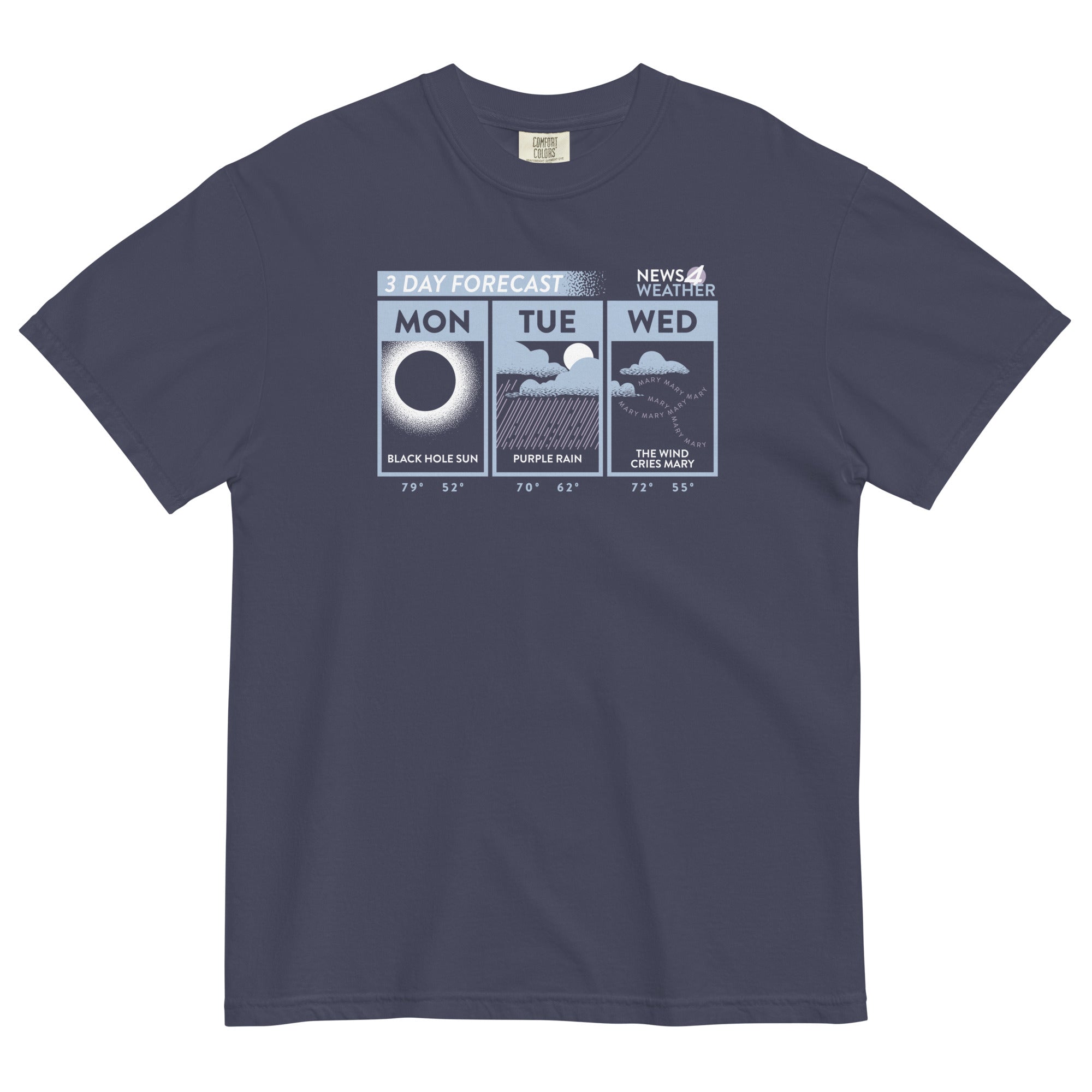 3 Day Forecast Men's Relaxed Fit Tee Hoodie, Sweatshirt | CoreVibeTees.com (Image 2)