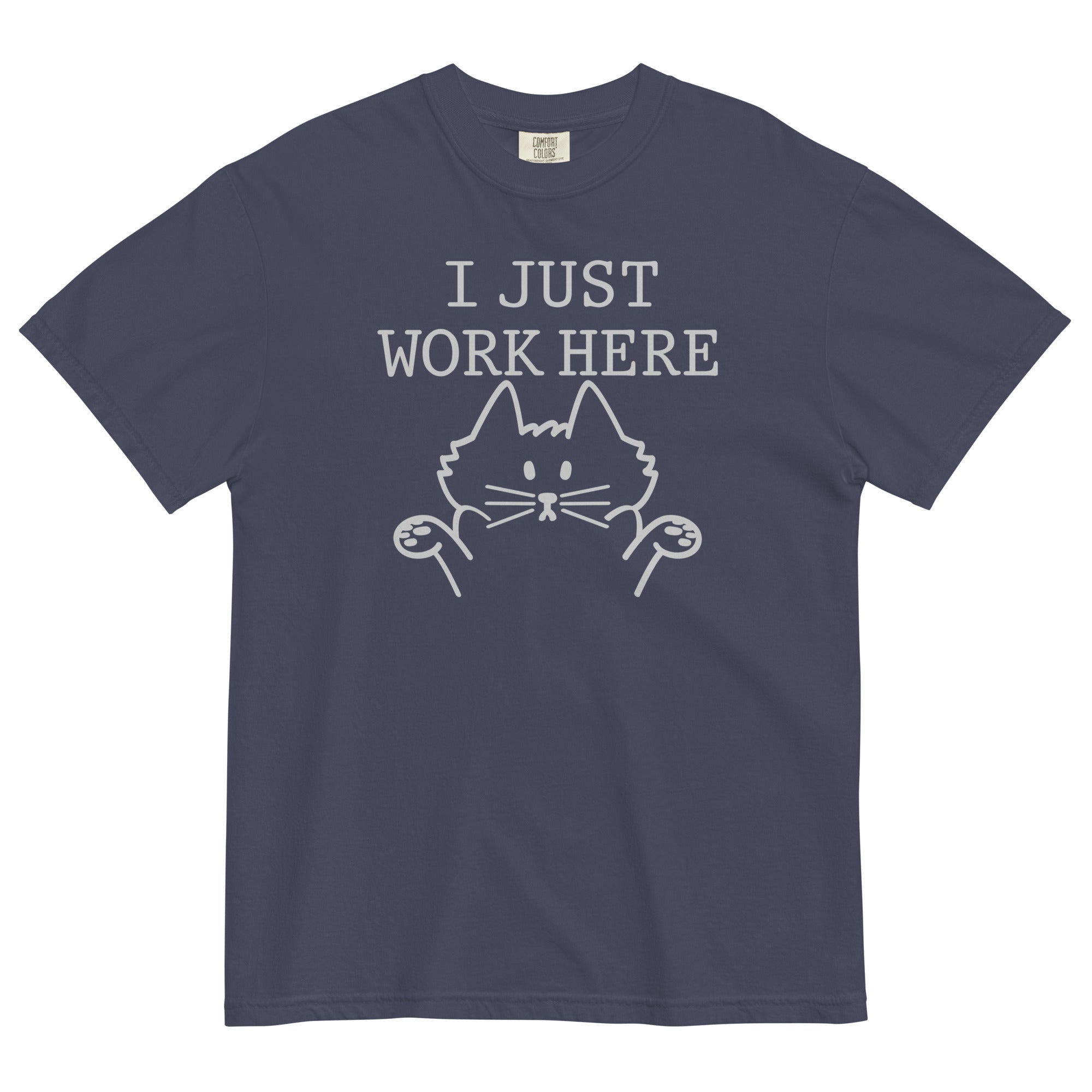 I Just Work Here Men's Relaxed Fit Tee Hoodie, Sweatshirt | CoreVibeTees.com (Image 2)