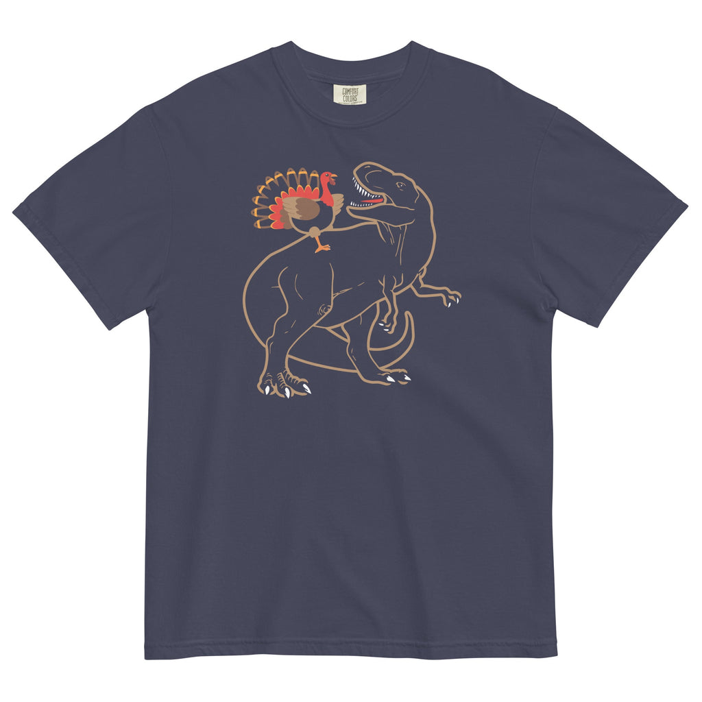 Turkey Riding T-Rex Men's Relaxed Fit Tee Hoodie, Sweatshirt | CoreVibeTees.com (Image 2)