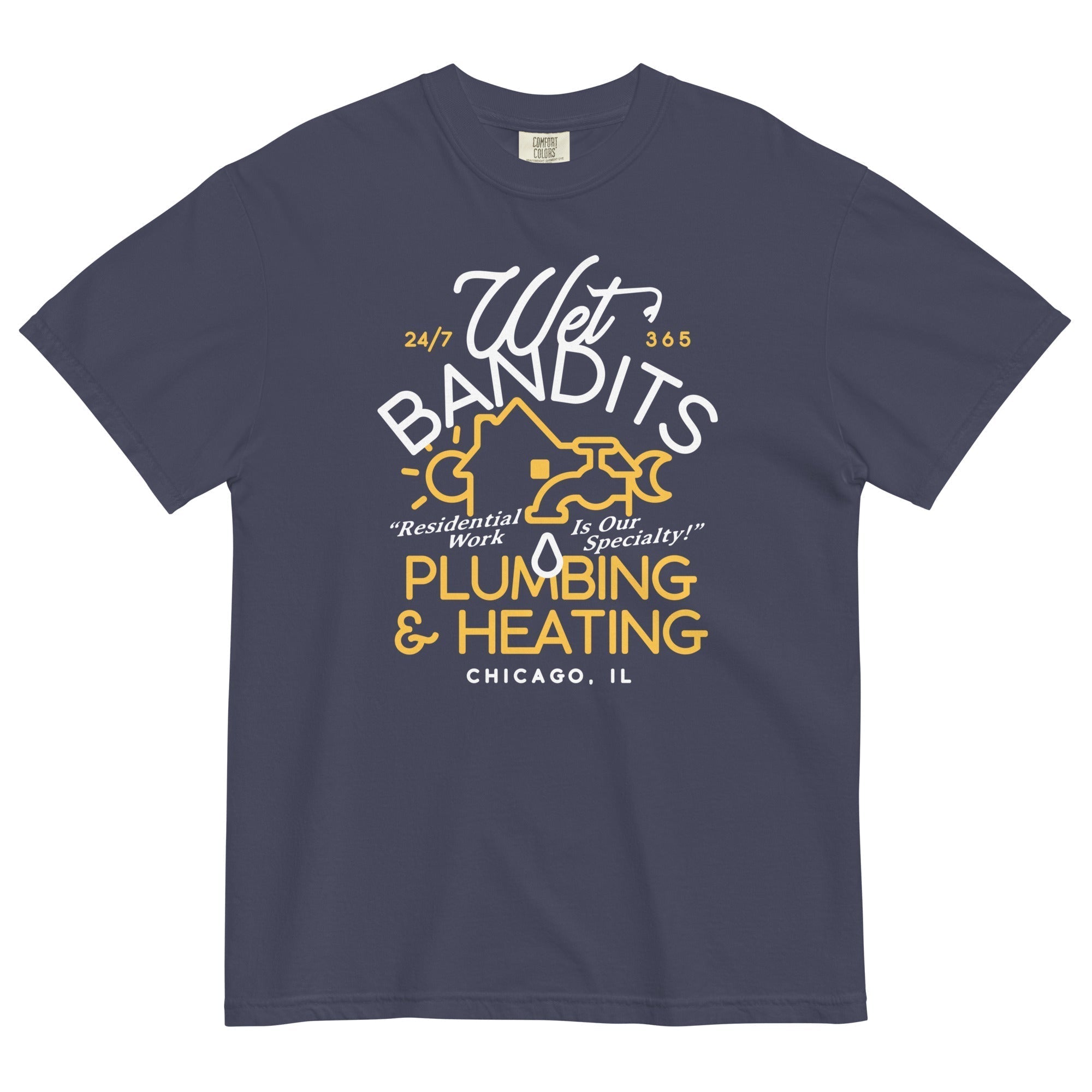 Wet Bandits Plumbing & Heating Men's Relaxed Fit Tee Hoodie, Sweatshirt | CoreVibeTees.com (Image 4)