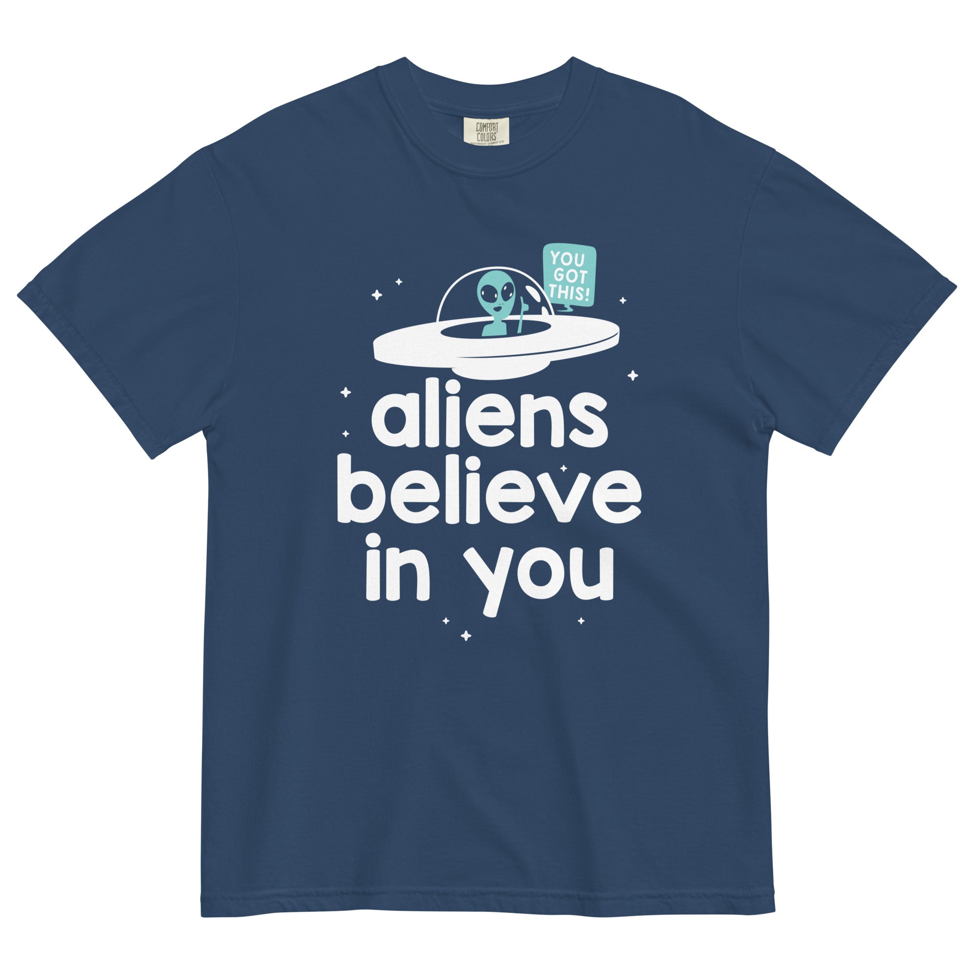 Aliens Believe In You Men's Relaxed Fit Tee Hoodie, Sweatshirt | CoreVibeTees.com (Image 3)