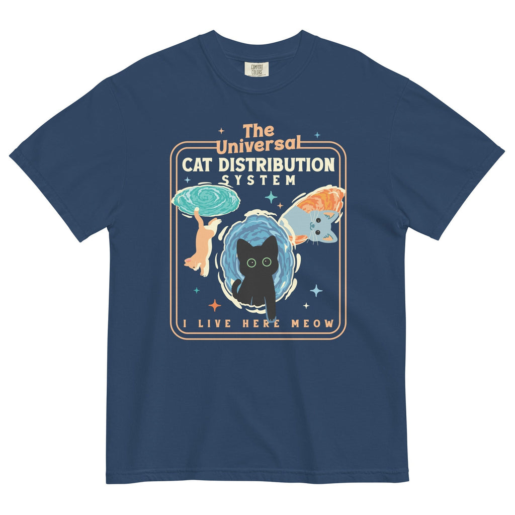 The Universal Cat Distribution System Men's Relaxed Fit Tee Hoodie, Sweatshirt | CoreVibeTees.com (Image 2)