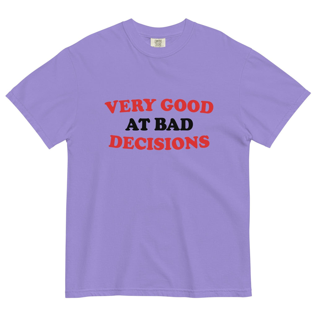 Very Good At Bad Decisions Men's Relaxed Fit Tee Hoodie, Sweatshirt | CoreVibeTees.com (Image 3)