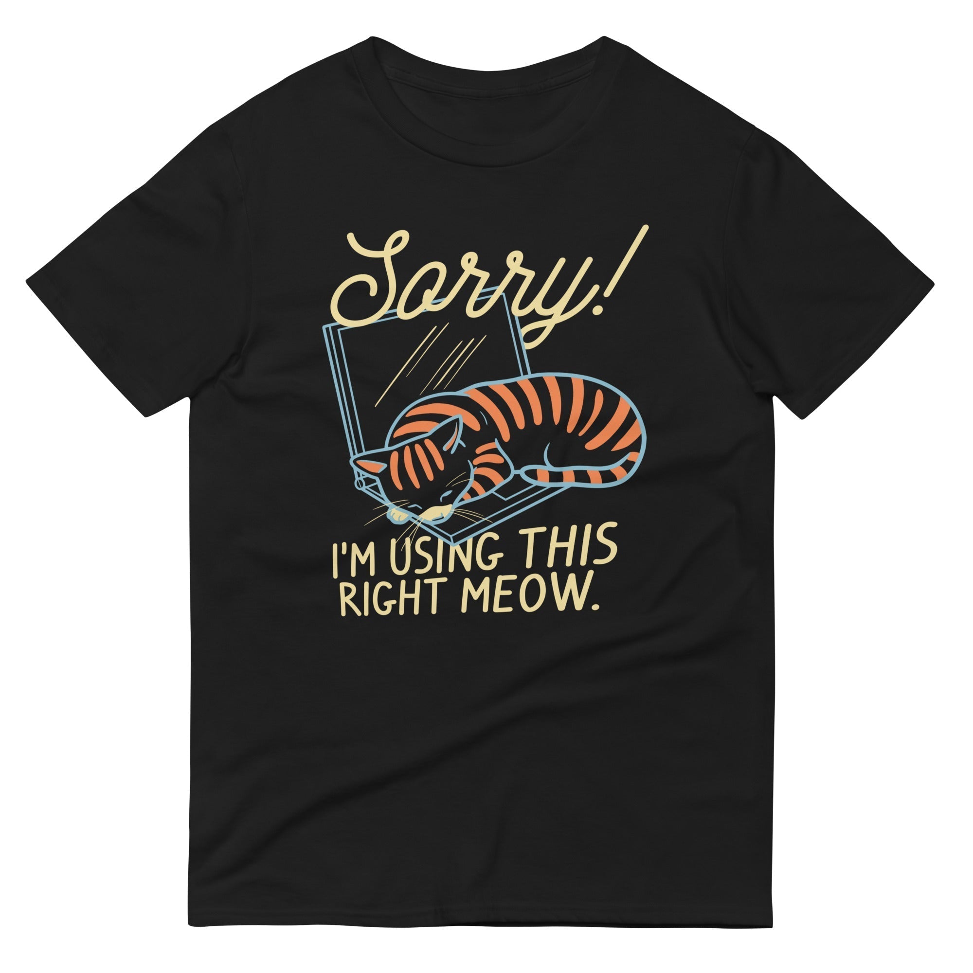 Sorry! I'm Using This Right Meow Men's Signature Tee Hoodie, Sweatshirt | CoreVibeTees.com (Image 2)