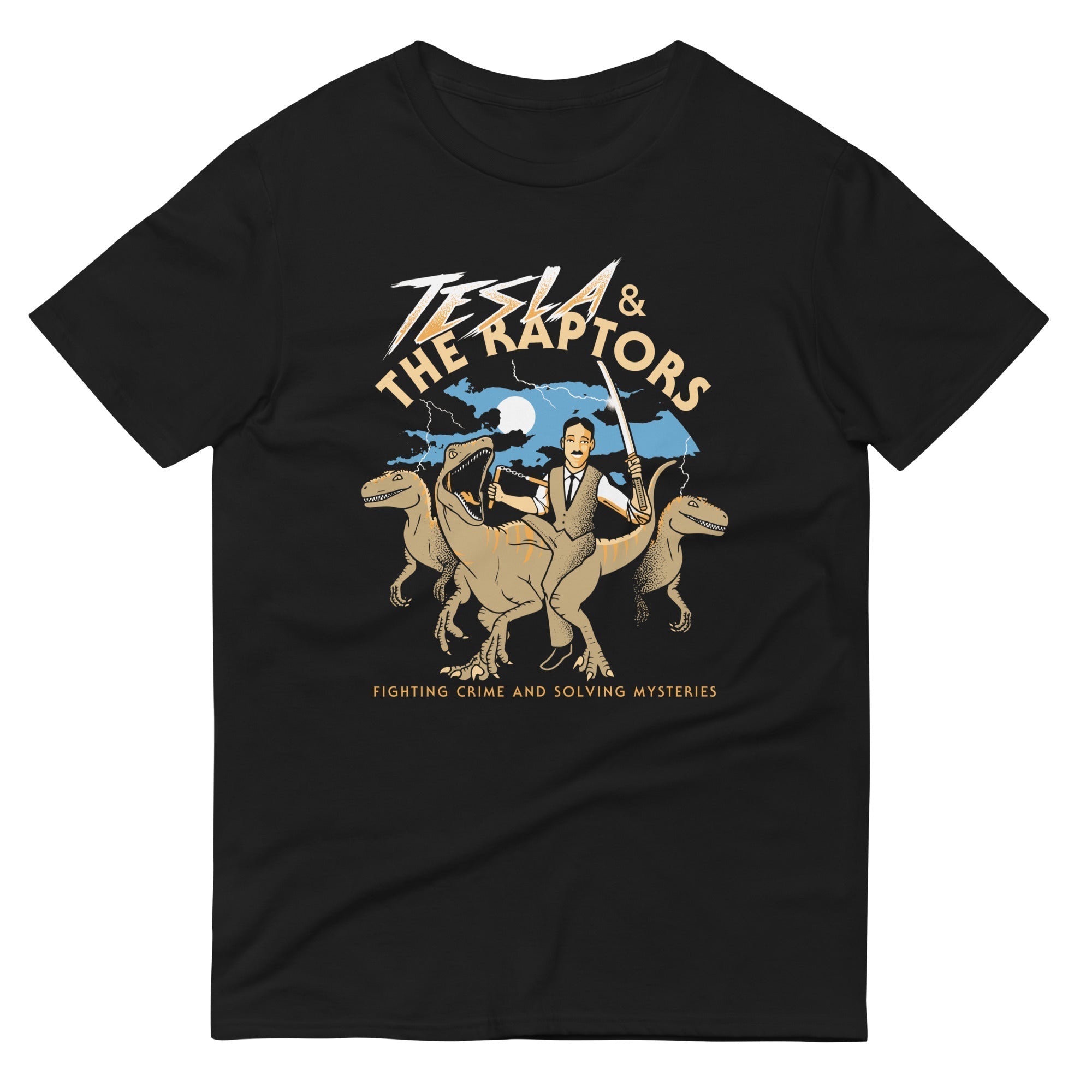 Tesla & The Raptors Men's Signature Tee Hoodie, Sweatshirt | CoreVibeTees.com (Image 1)