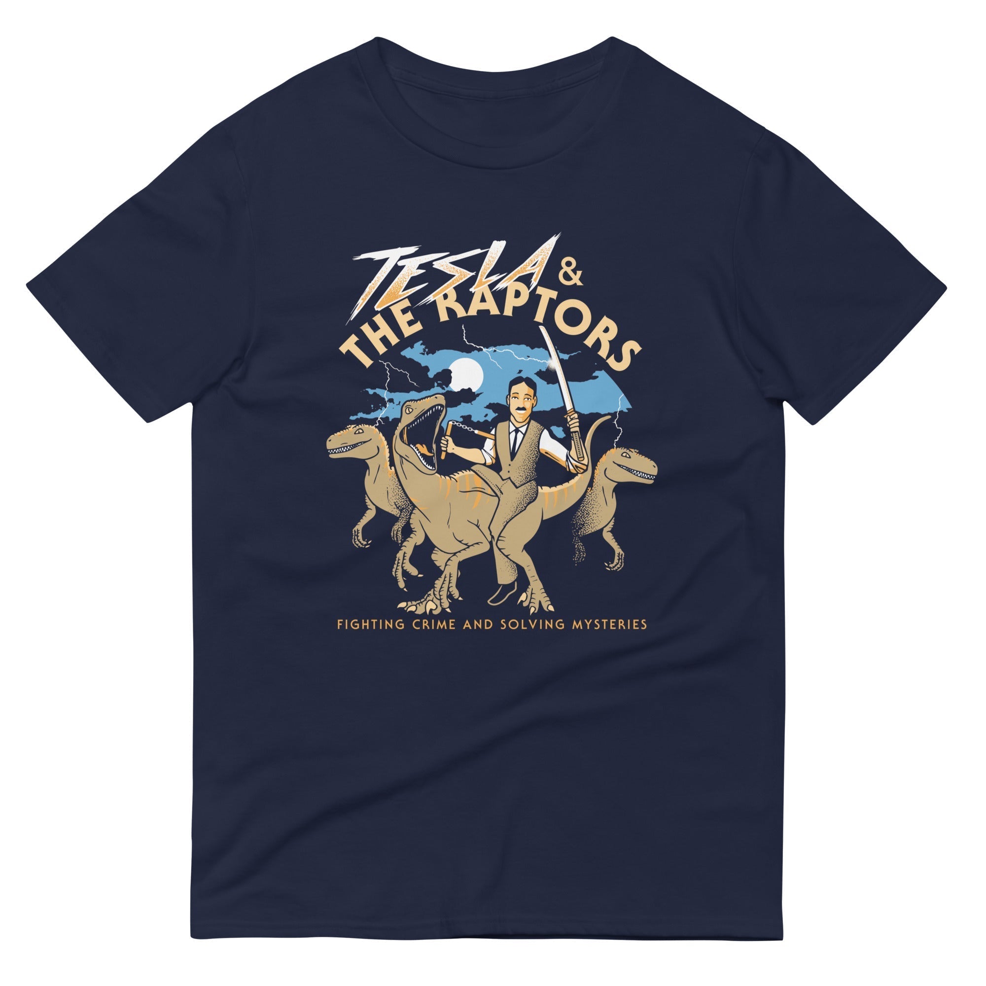 Tesla & The Raptors Men's Signature Tee Hoodie, Sweatshirt | CoreVibeTees.com (Image 2)