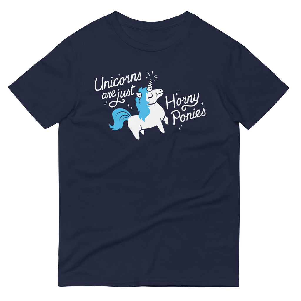 Unicorns Are Just Horny Ponies Men's Signature Tee Hoodie, Sweatshirt | CoreVibeTees.com (Image 1)