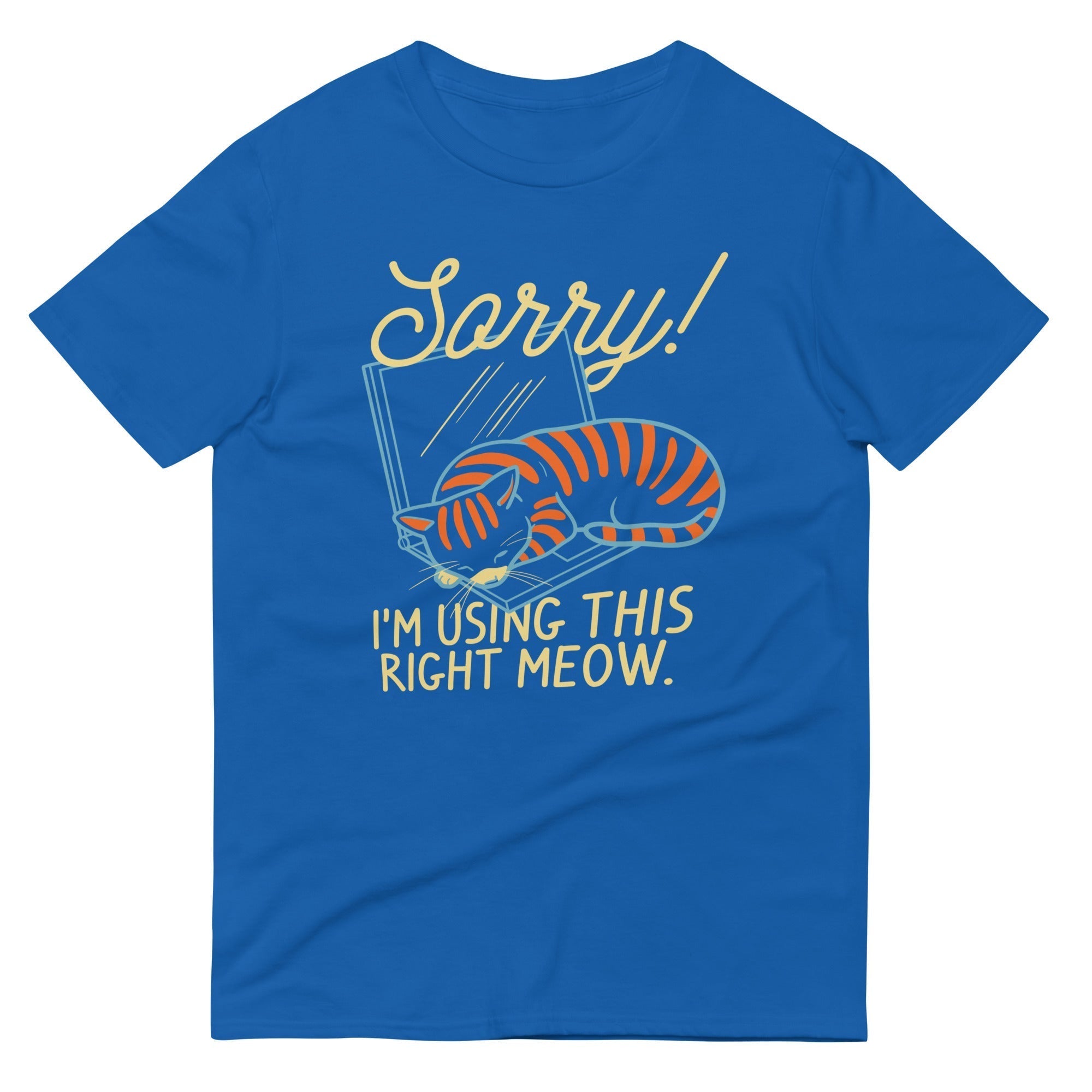 Sorry! I'm Using This Right Meow Men's Signature Tee Hoodie, Sweatshirt | CoreVibeTees.com (Image 4)