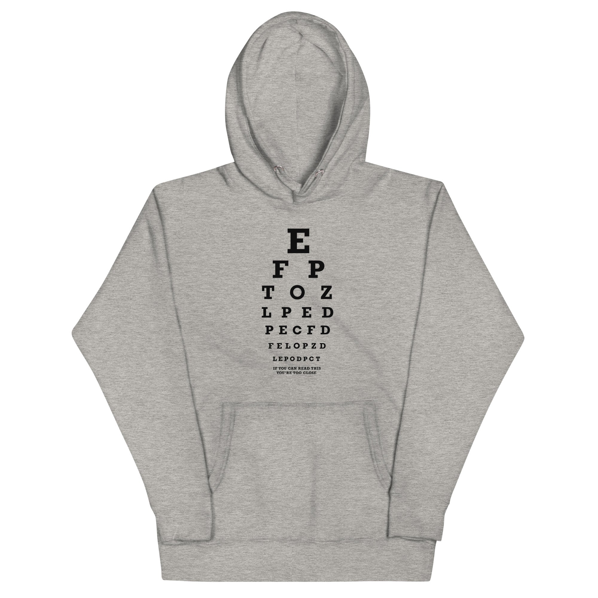 Too Close Eye Chart Unisex Hoodie T-Shirts, Sweatshirt | CoreVibeTees.com (Image 1)