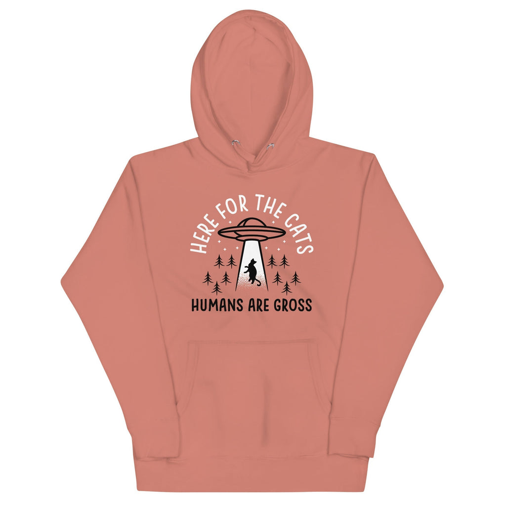 Here For The Cats, Humans Are Gross Unisex Hoodie T-Shirts, Sweatshirt | CoreVibeTees.com (Image 2)