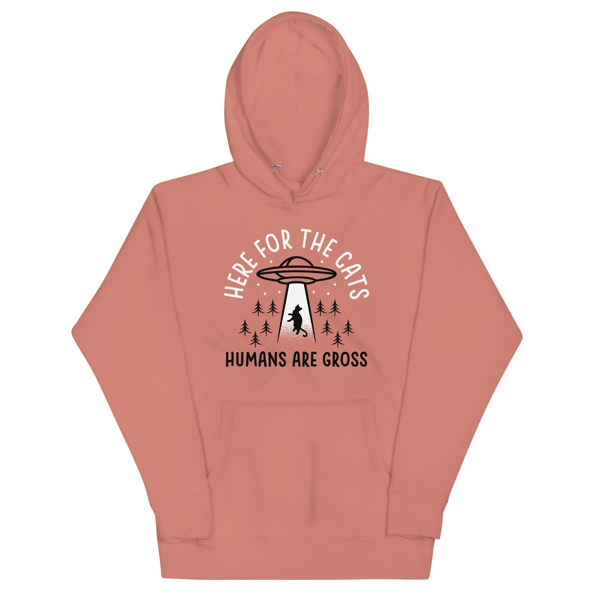 Here For The Cats, Humans Are Gross Unisex Hoodie T-Shirts, Sweatshirt | CoreVibeTees.com (Image 2)