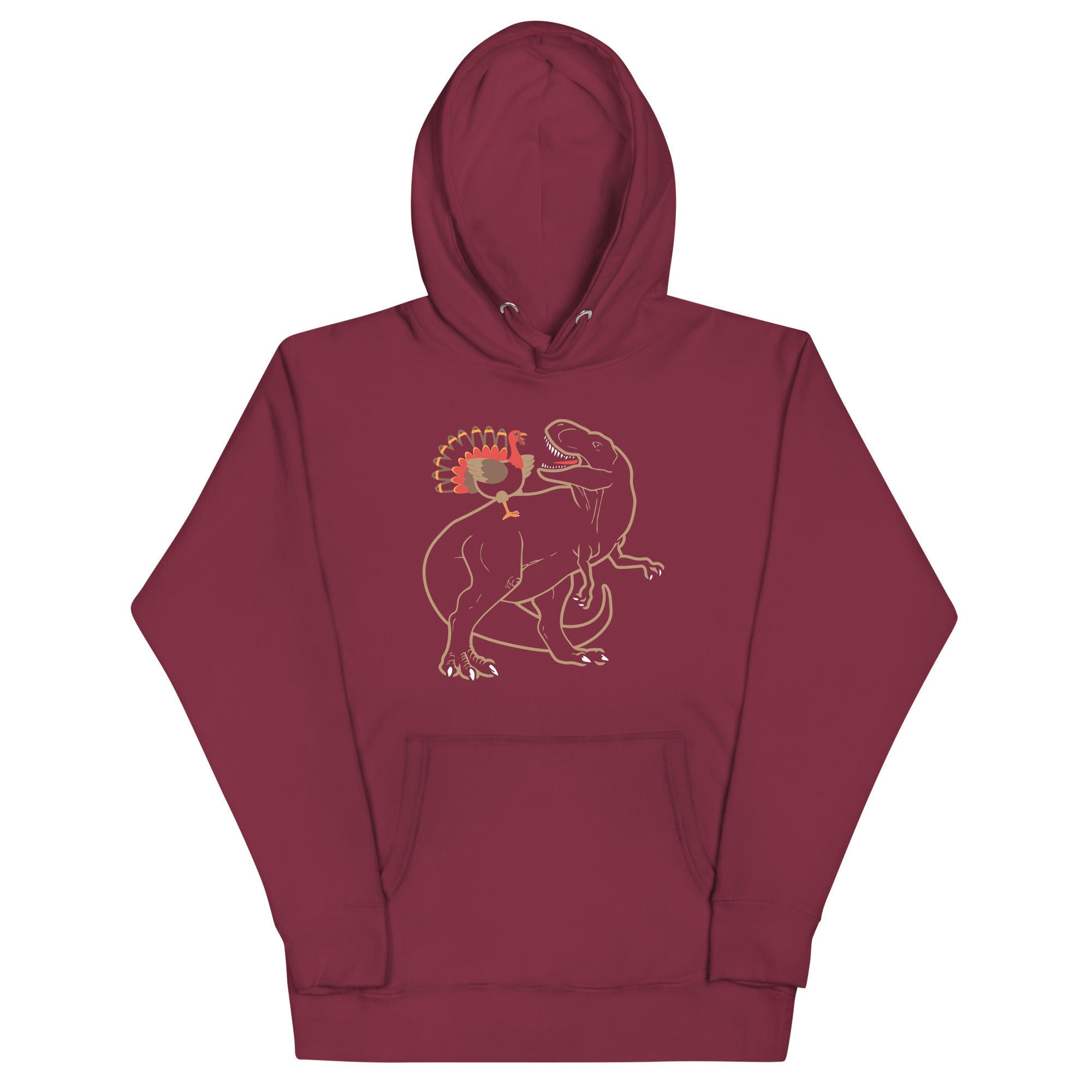 Turkey Riding T-Rex Unisex Hoodie T-Shirts, Sweatshirt | CoreVibeTees.com (Image 3)