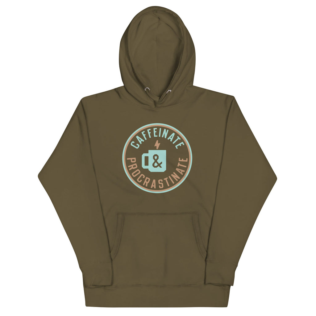 Caffeinate And Procrastinate Unisex Hoodie T-Shirts, Sweatshirt | CoreVibeTees.com (Image 1)