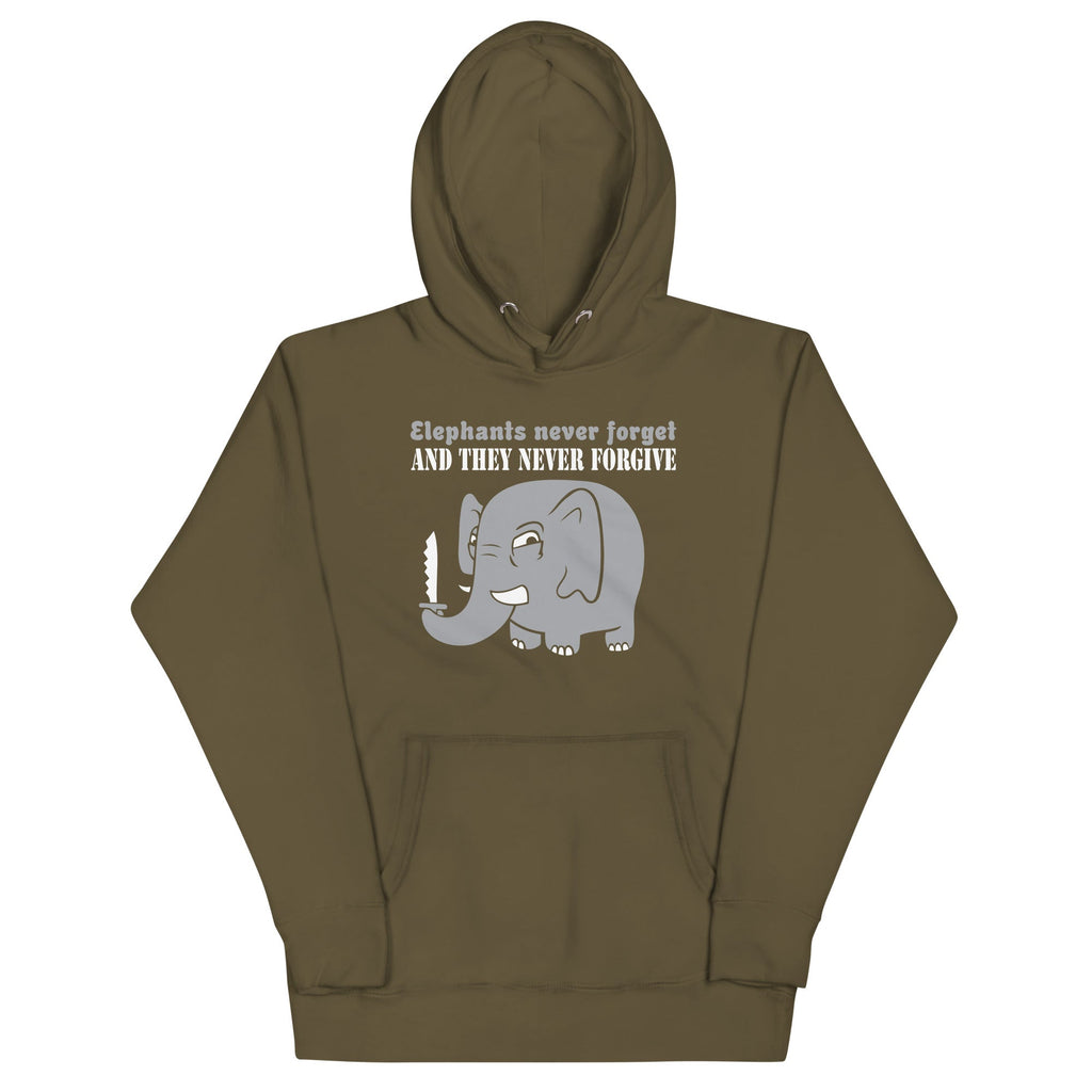 Elephants Never Forgive Unisex Hoodie T-Shirts, Sweatshirt | CoreVibeTees.com (Image 1)
