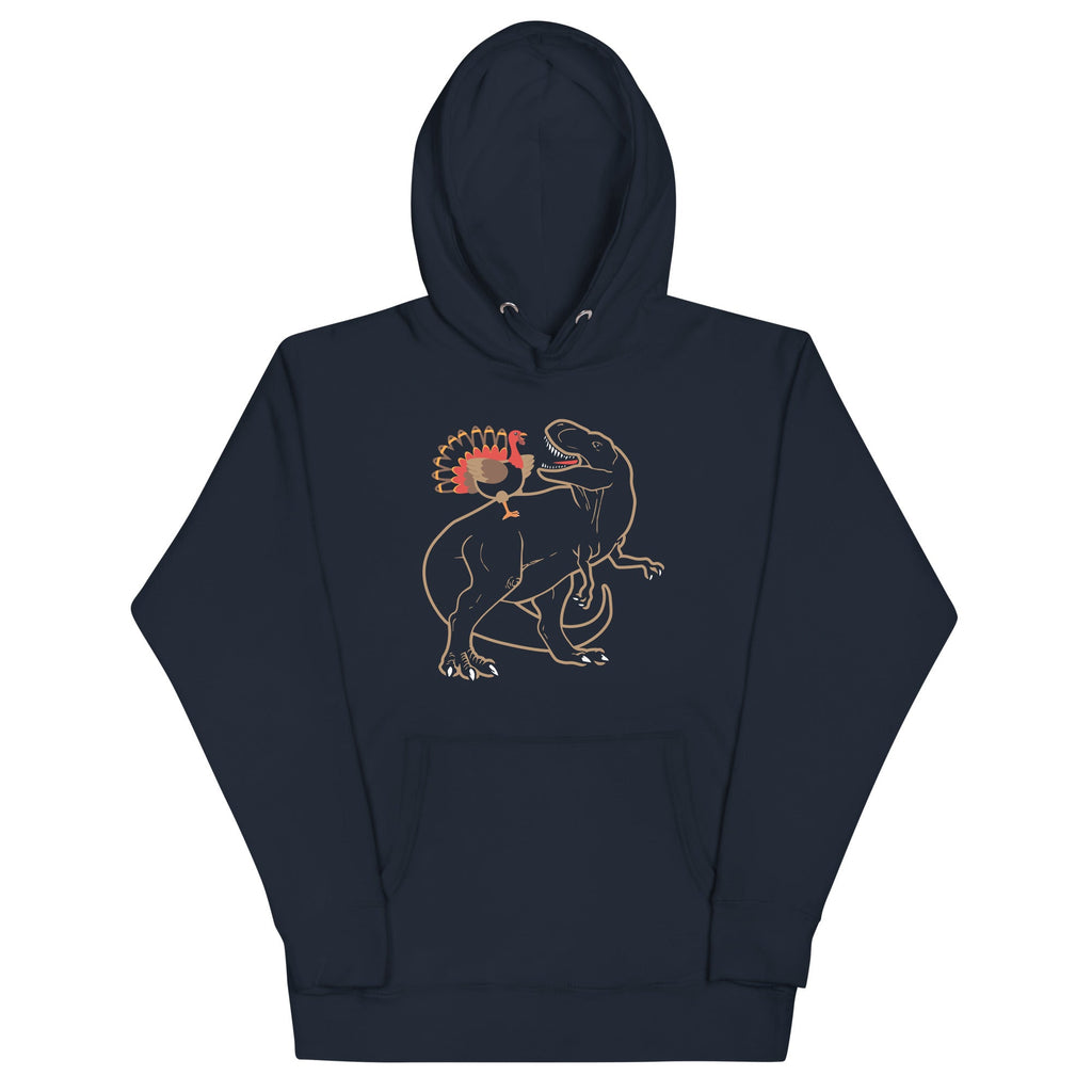 Turkey Riding T-Rex Unisex Hoodie T-Shirts, Sweatshirt | CoreVibeTees.com (Image 2)