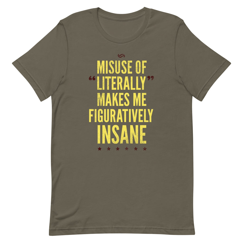 Misuse of Literally Makes Me Figuratively Insane Men's Signature Tee Hoodie, Sweatshirt | CoreVibeTees.com (Image 3)