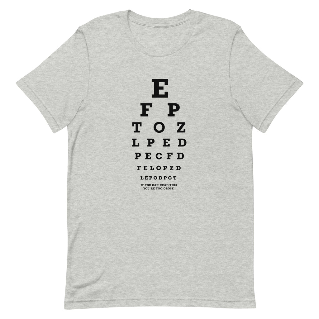 Too Close Eye Chart Men's Signature Tee Hoodie, Sweatshirt | CoreVibeTees.com (Image 1)