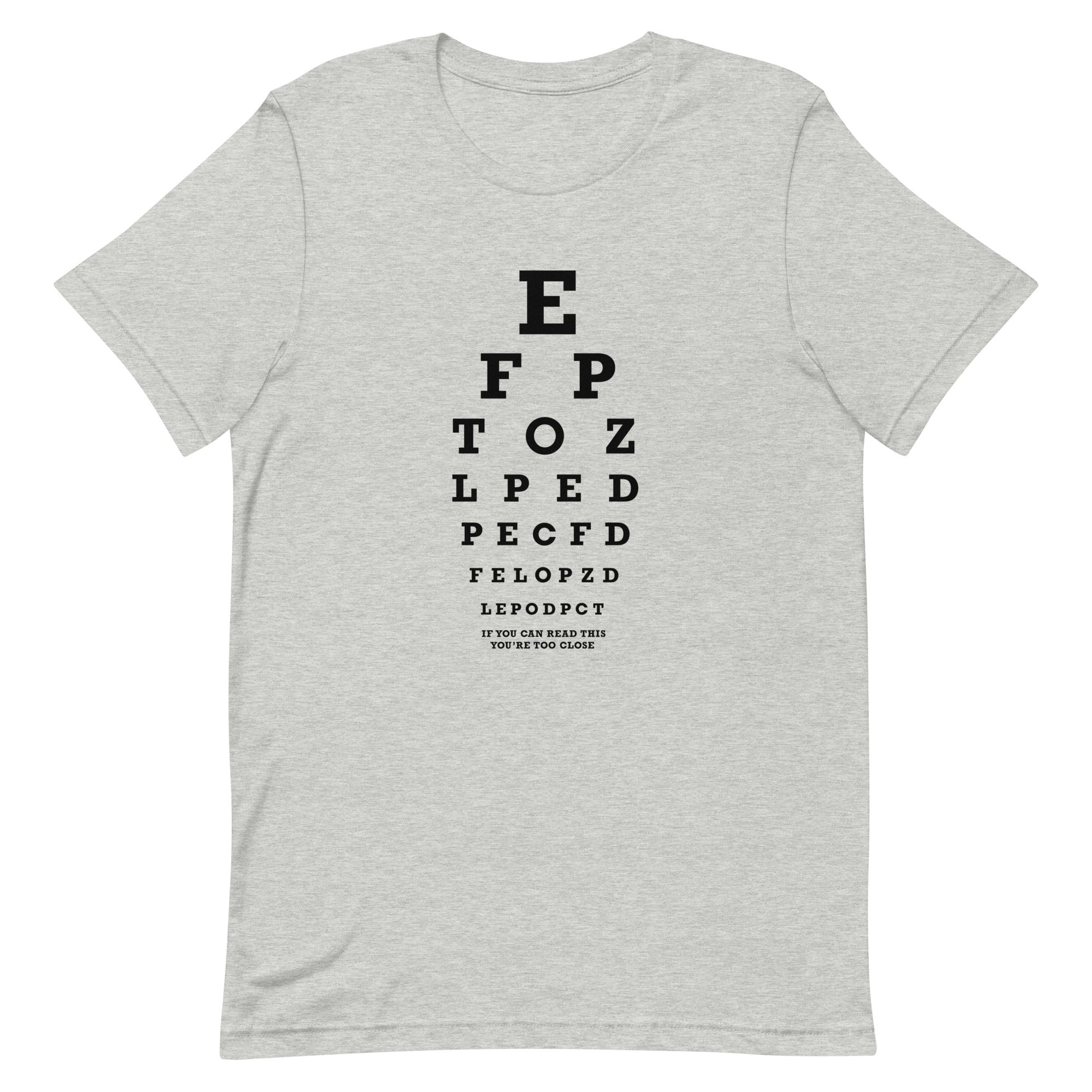 Too Close Eye Chart Men's Signature Tee Hoodie, Sweatshirt | CoreVibeTees.com (Image 1)