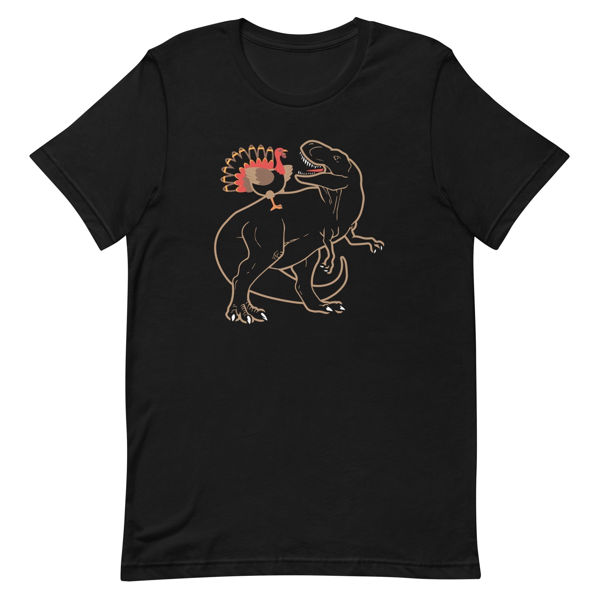 Turkey Riding T-Rex Men's Signature Tee Hoodie, Sweatshirt | CoreVibeTees.com (Image 1)