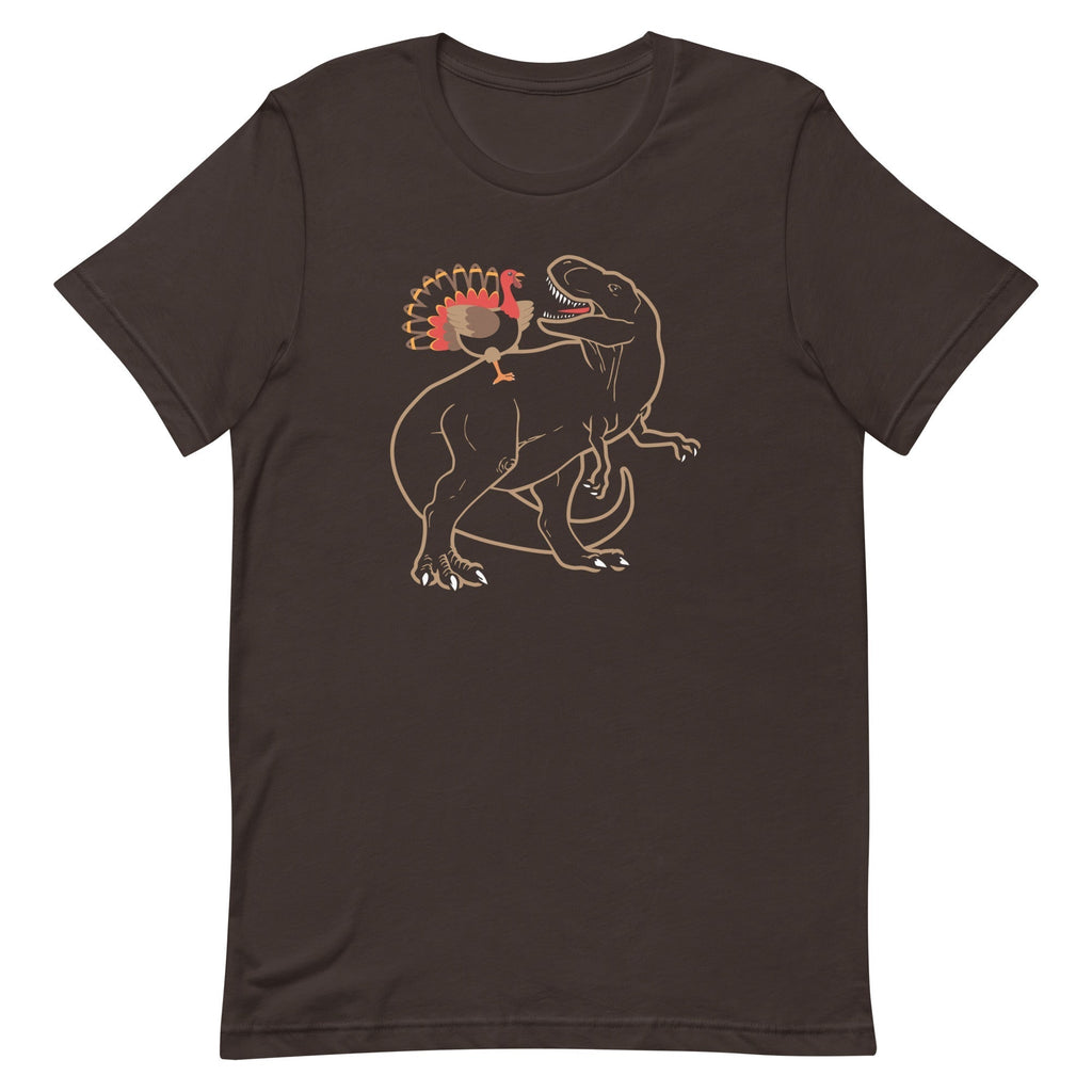 Turkey Riding T-Rex Men's Signature Tee Hoodie, Sweatshirt | CoreVibeTees.com (Image 3)