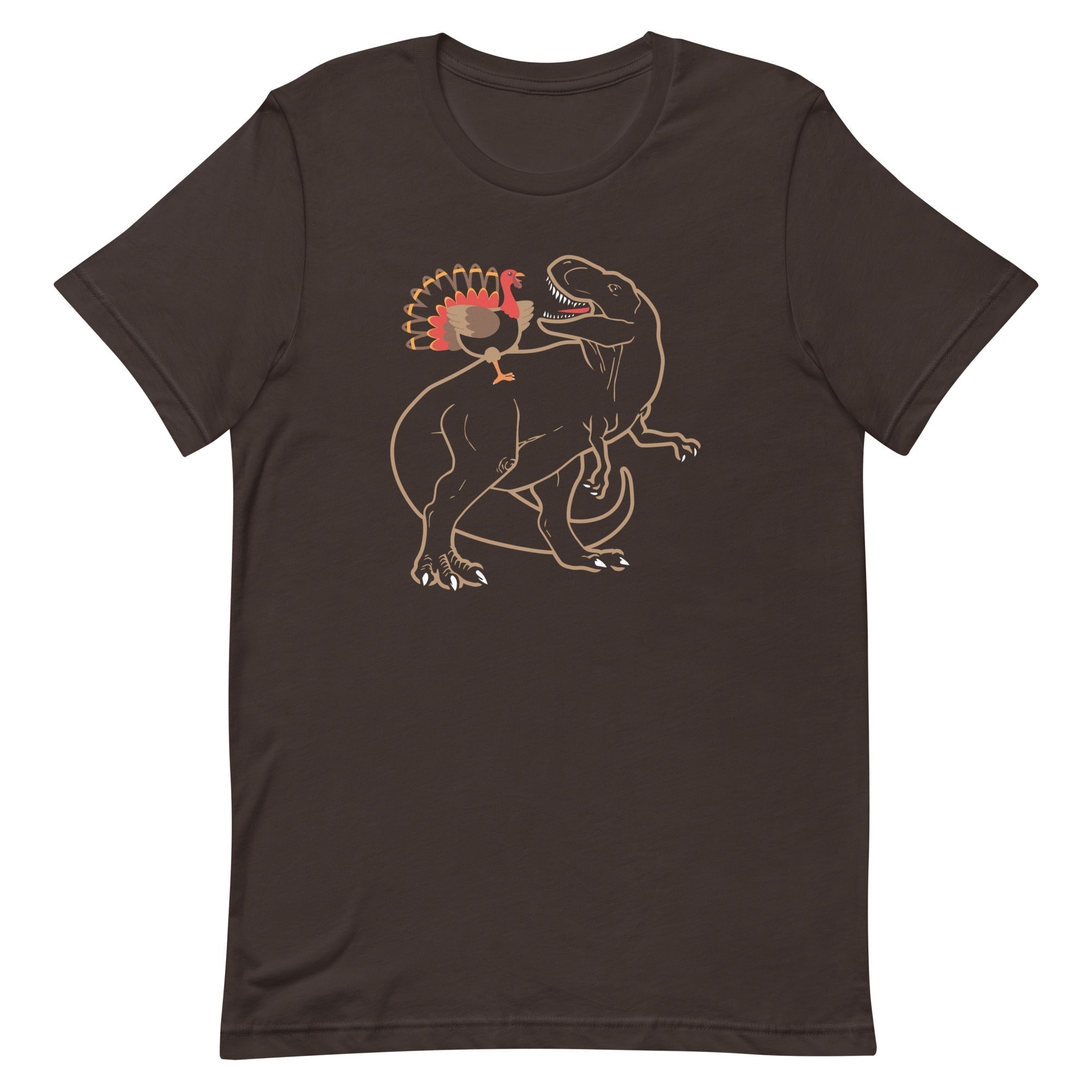 Turkey Riding T-Rex Men's Signature Tee Hoodie, Sweatshirt | CoreVibeTees.com (Image 3)