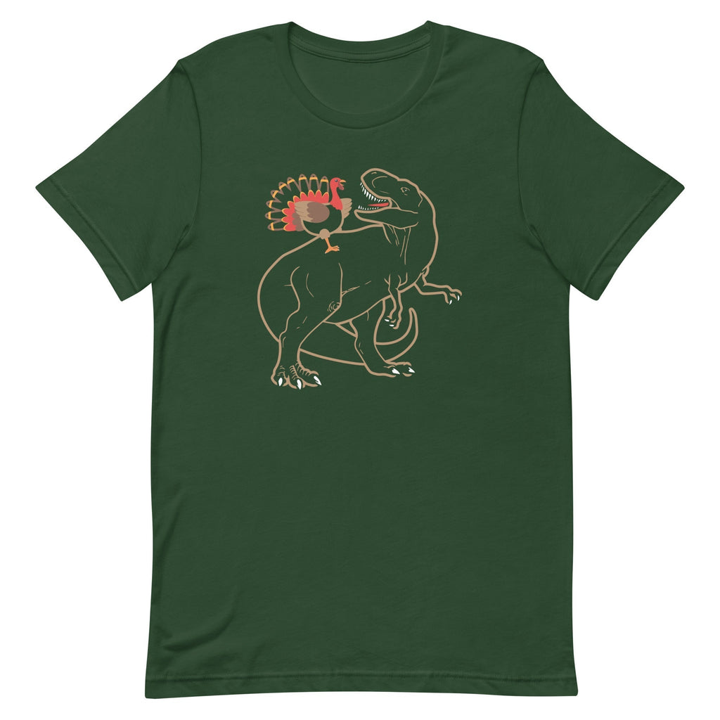 Turkey Riding T-Rex Men's Signature Tee Hoodie, Sweatshirt | CoreVibeTees.com (Image 5)
