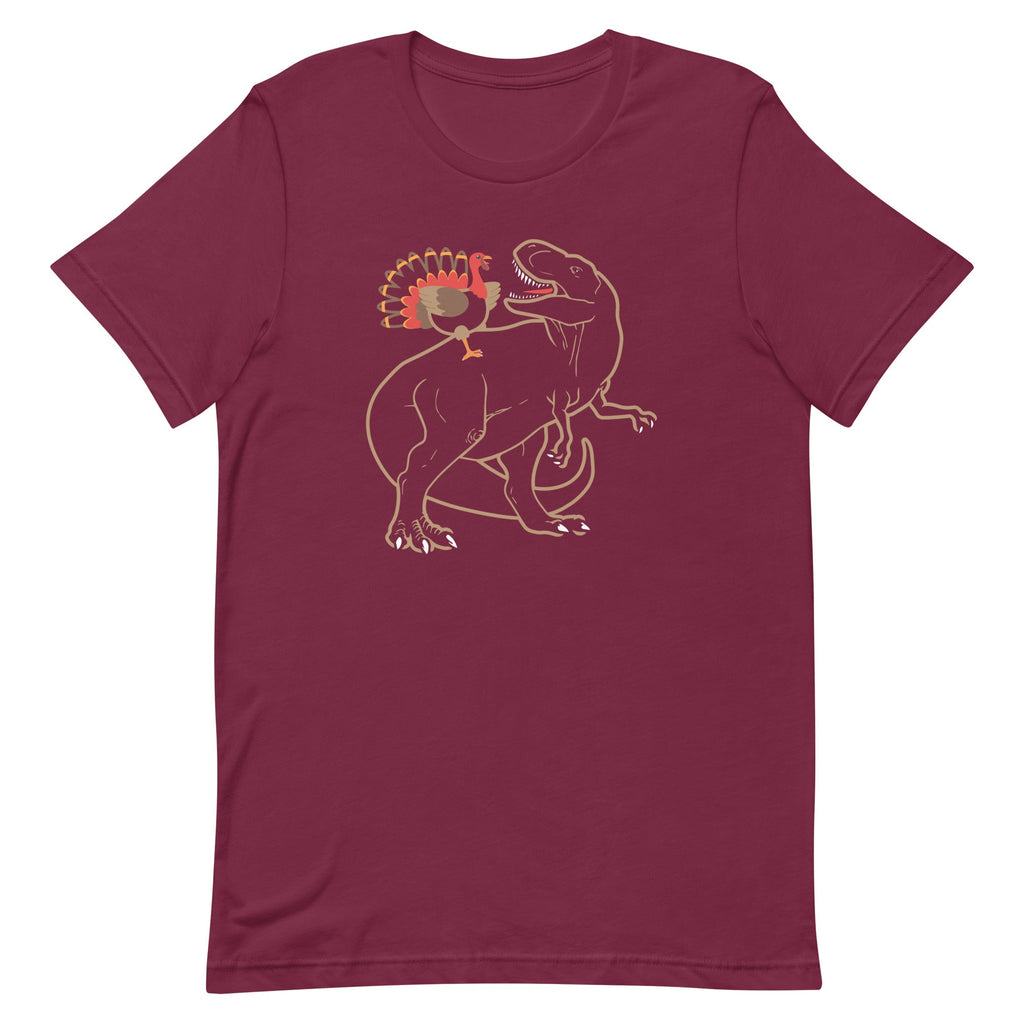 Turkey Riding T-Rex Men's Signature Tee Hoodie, Sweatshirt | CoreVibeTees.com (Image 4)
