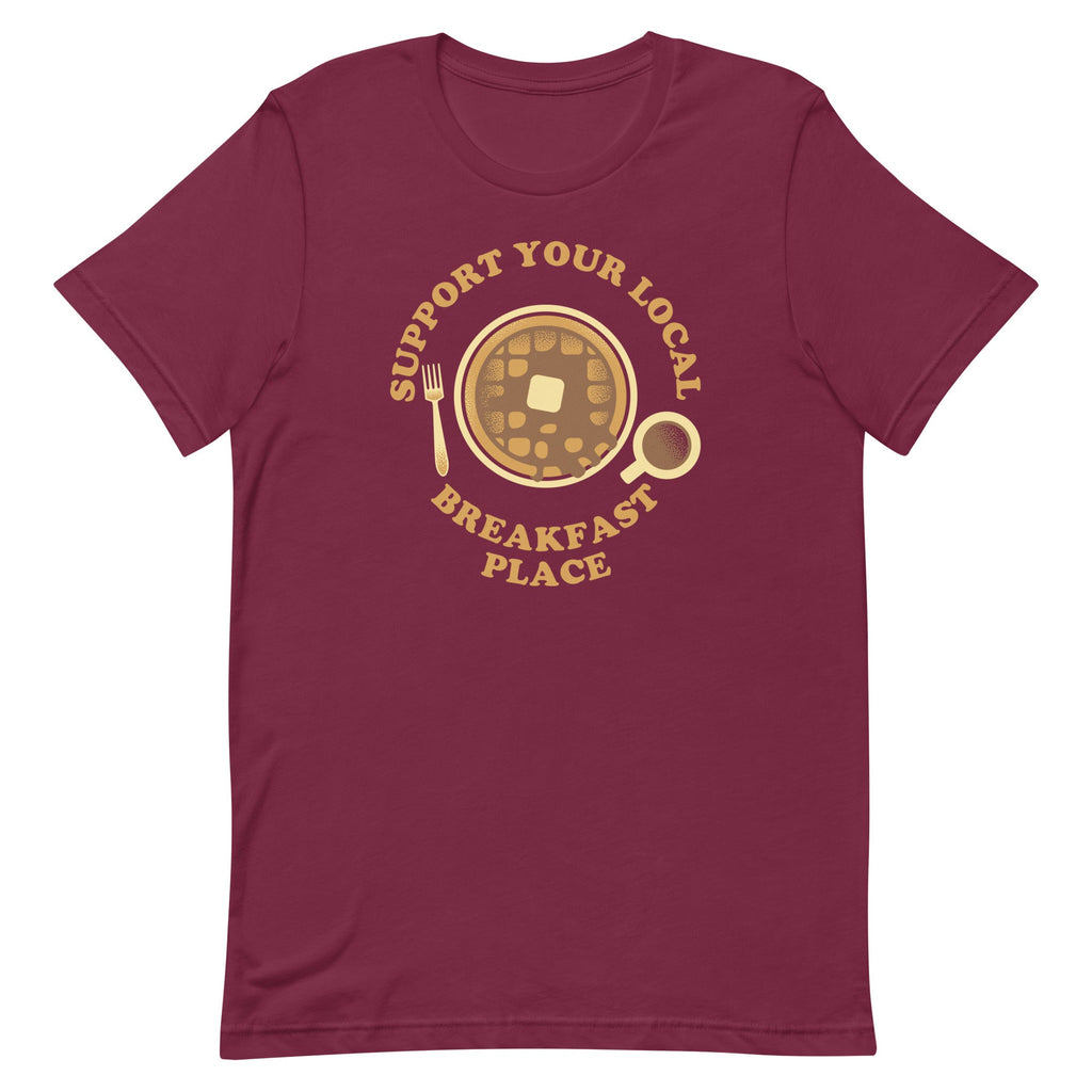 Support Your Local Breakfast Place Men's Signature Tee Hoodie, Sweatshirt | CoreVibeTees.com (Image 3)