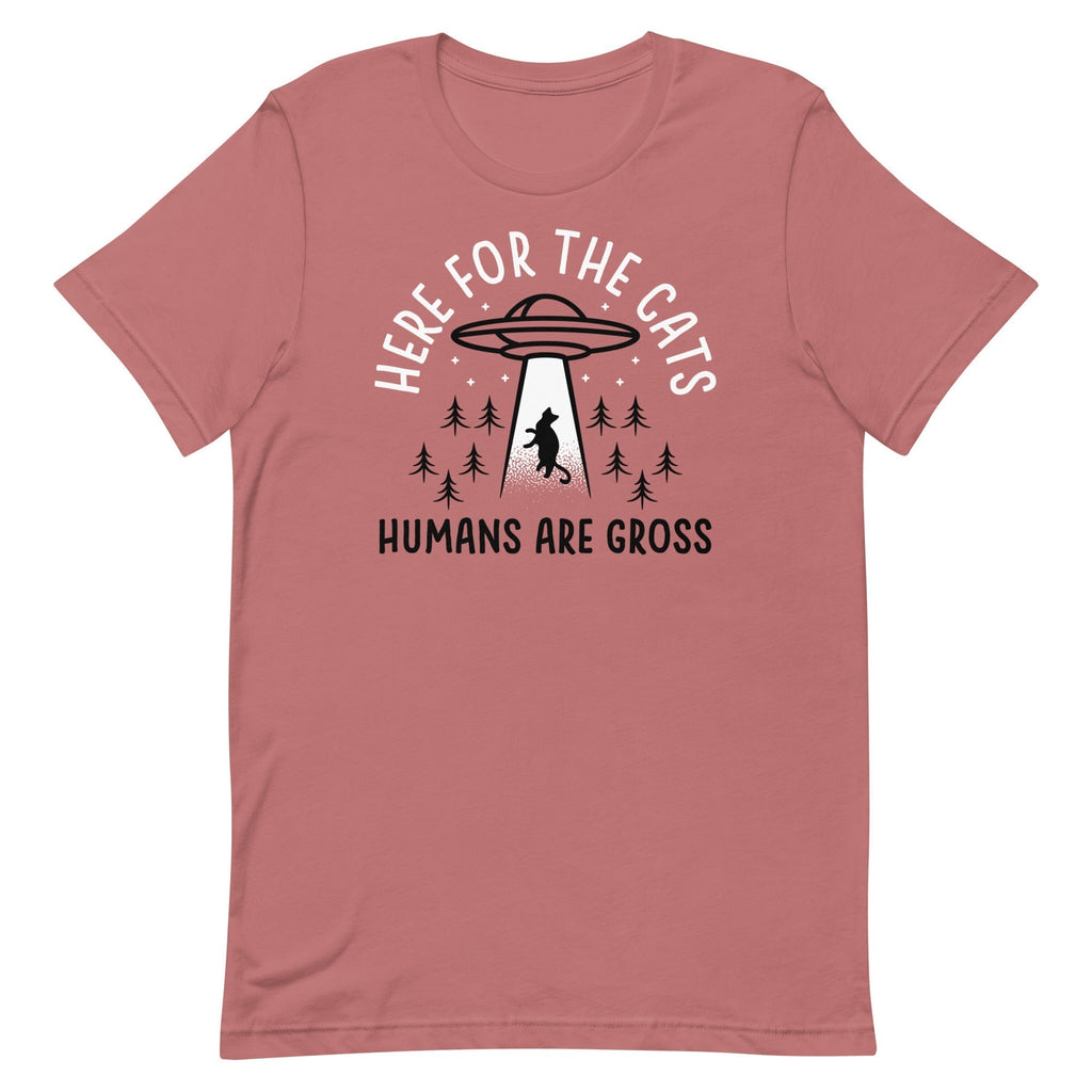 Here For The Cats, Humans Are Gross Men's Signature Tee Hoodie, Sweatshirt | CoreVibeTees.com (Image 1)