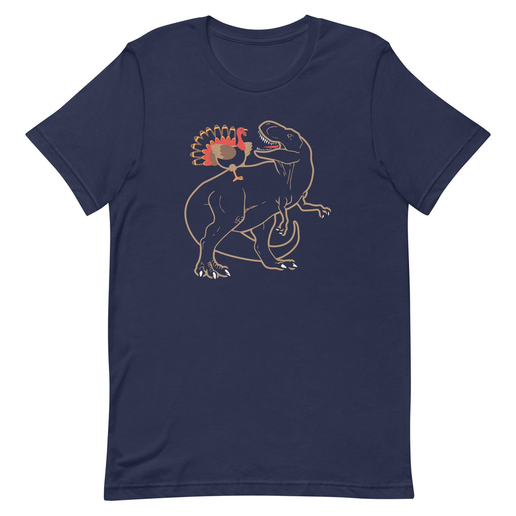 Turkey Riding T-Rex Men's Signature Tee Hoodie, Sweatshirt | CoreVibeTees.com (Image 2)