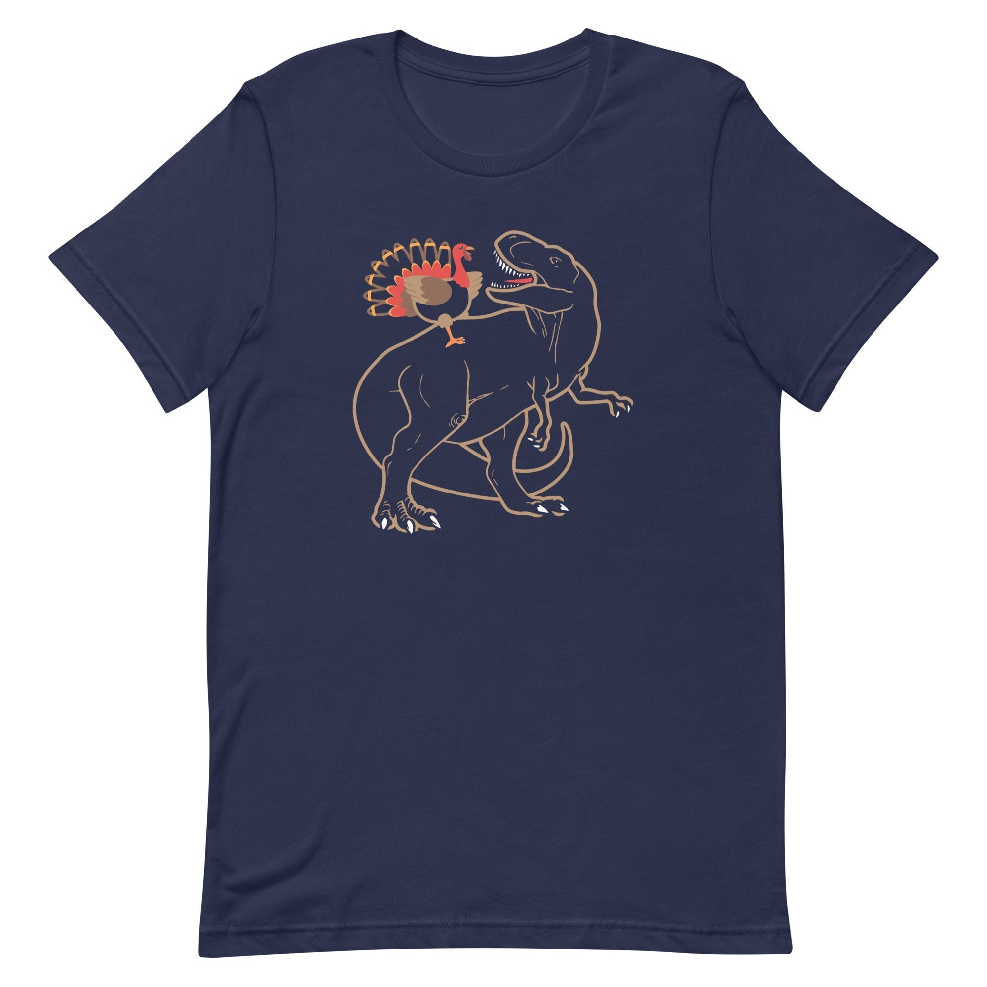 Turkey Riding T-Rex Men's Signature Tee Hoodie, Sweatshirt | CoreVibeTees.com (Image 2)