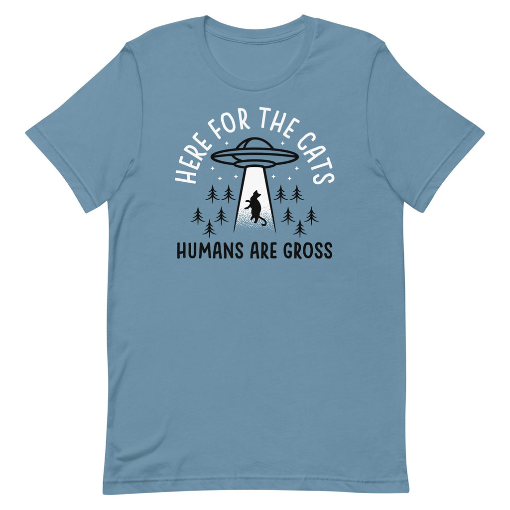 Here For The Cats, Humans Are Gross Men's Signature Tee Hoodie, Sweatshirt | CoreVibeTees.com (Image 2)