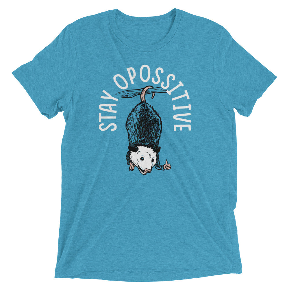 Stay Opossitive Men's Tri-Blend Tee Hoodie, Sweatshirt | CoreVibeTees.com (Image 2)