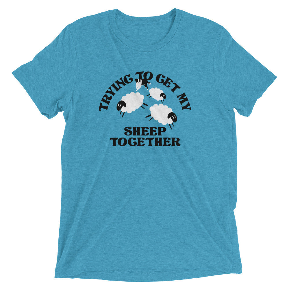 Trying To Get My Sheep Together Men's Tri-Blend Tee Hoodie, Sweatshirt | CoreVibeTees.com (Image 4)