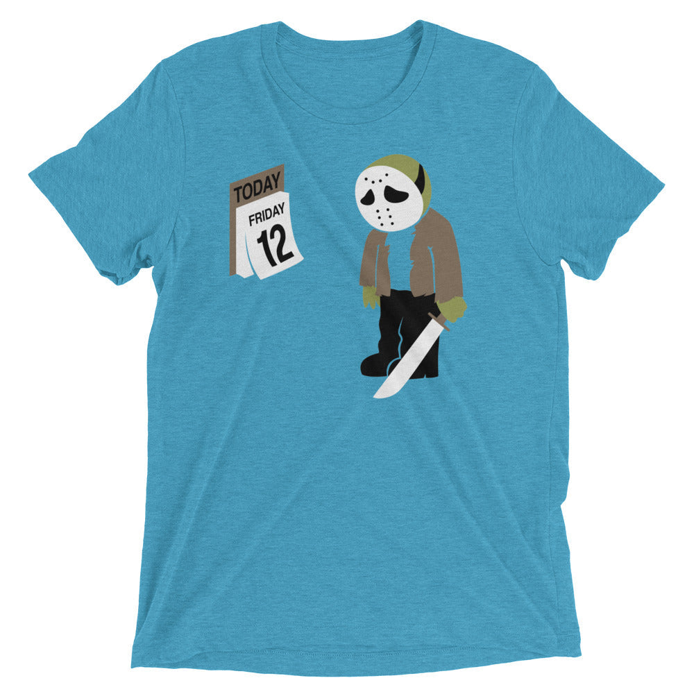 Friday the 12th Men's Tri-Blend Tee Hoodie, Sweatshirt | CoreVibeTees.com (Image 4)