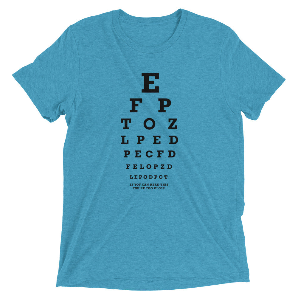 Too Close Eye Chart Men's Tri-Blend Tee Hoodie, Sweatshirt | CoreVibeTees.com (Image 3)