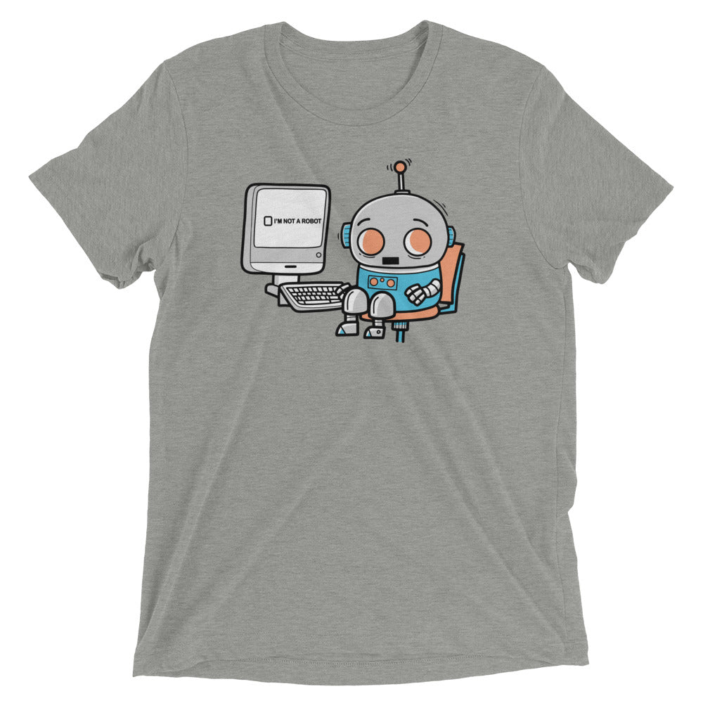 Robot Captcha Men's Tri-Blend Tee Hoodie, Sweatshirt | CoreVibeTees.com (Image 1)